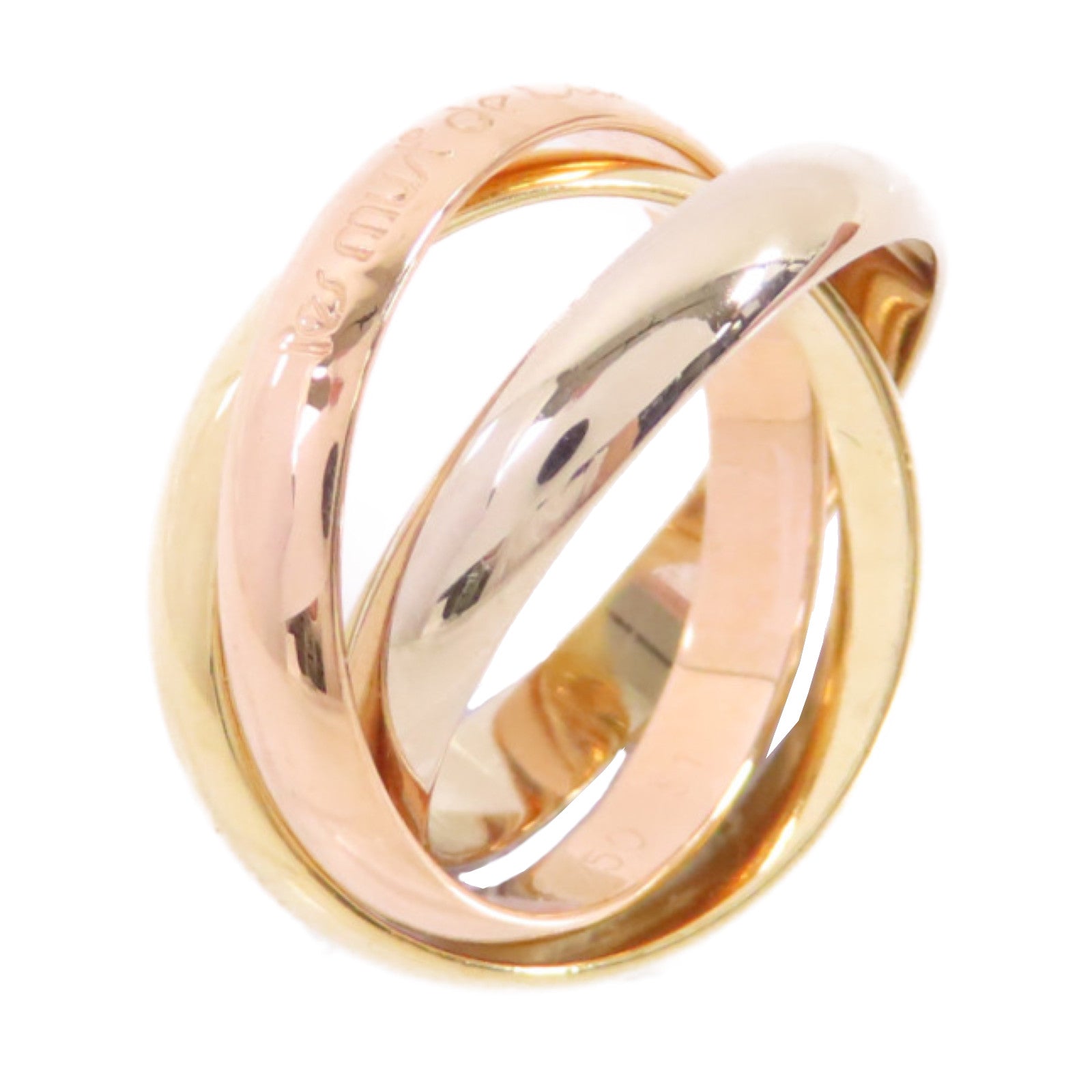 CARTIER 18K黃金/白金/玫瑰金Trinity Ring戒指US#5.5/Cartier#51
