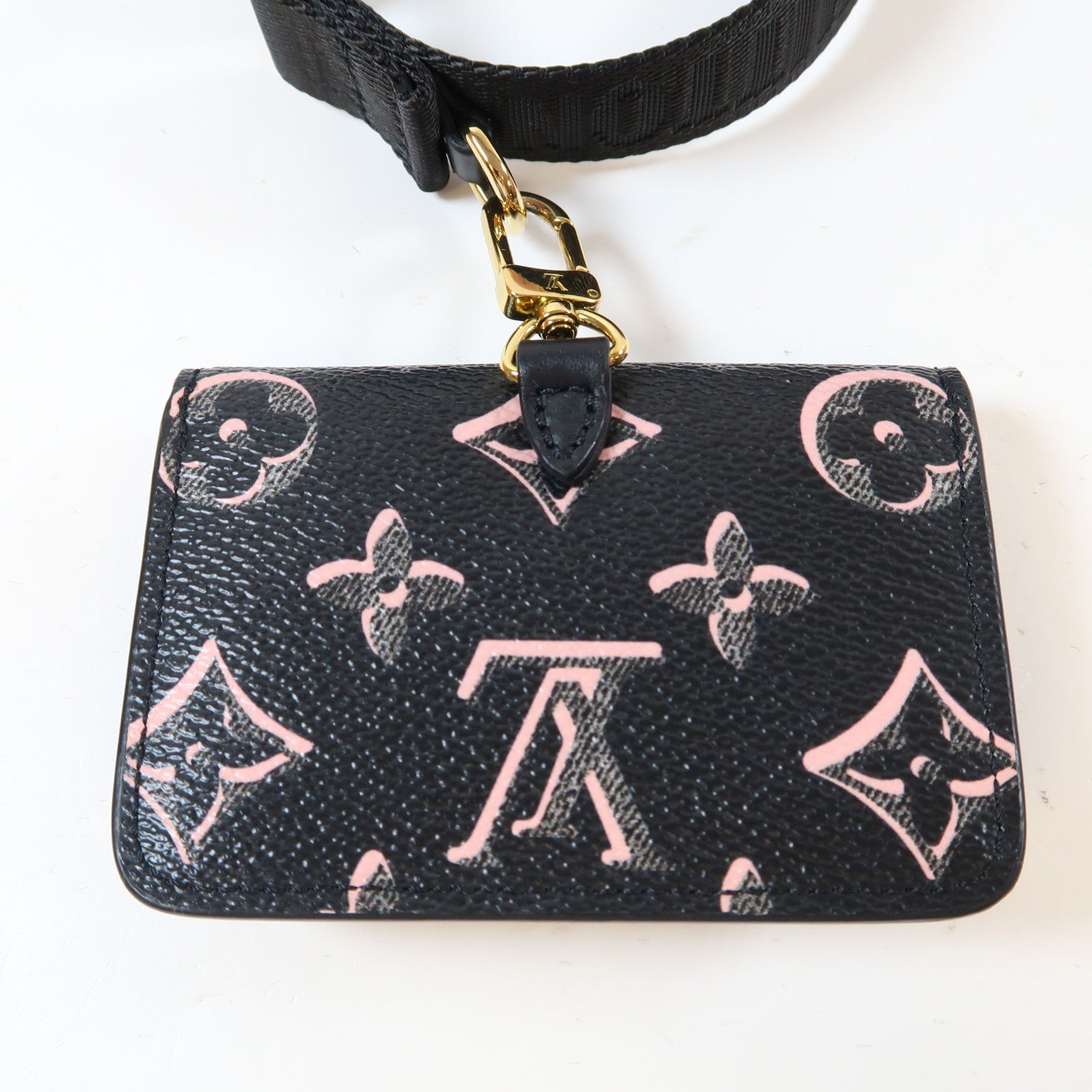 LOUIS VUITTON 【激減優惠】Monogram Felicie Strap & Go金扣肩背袋黑色/粉紅色