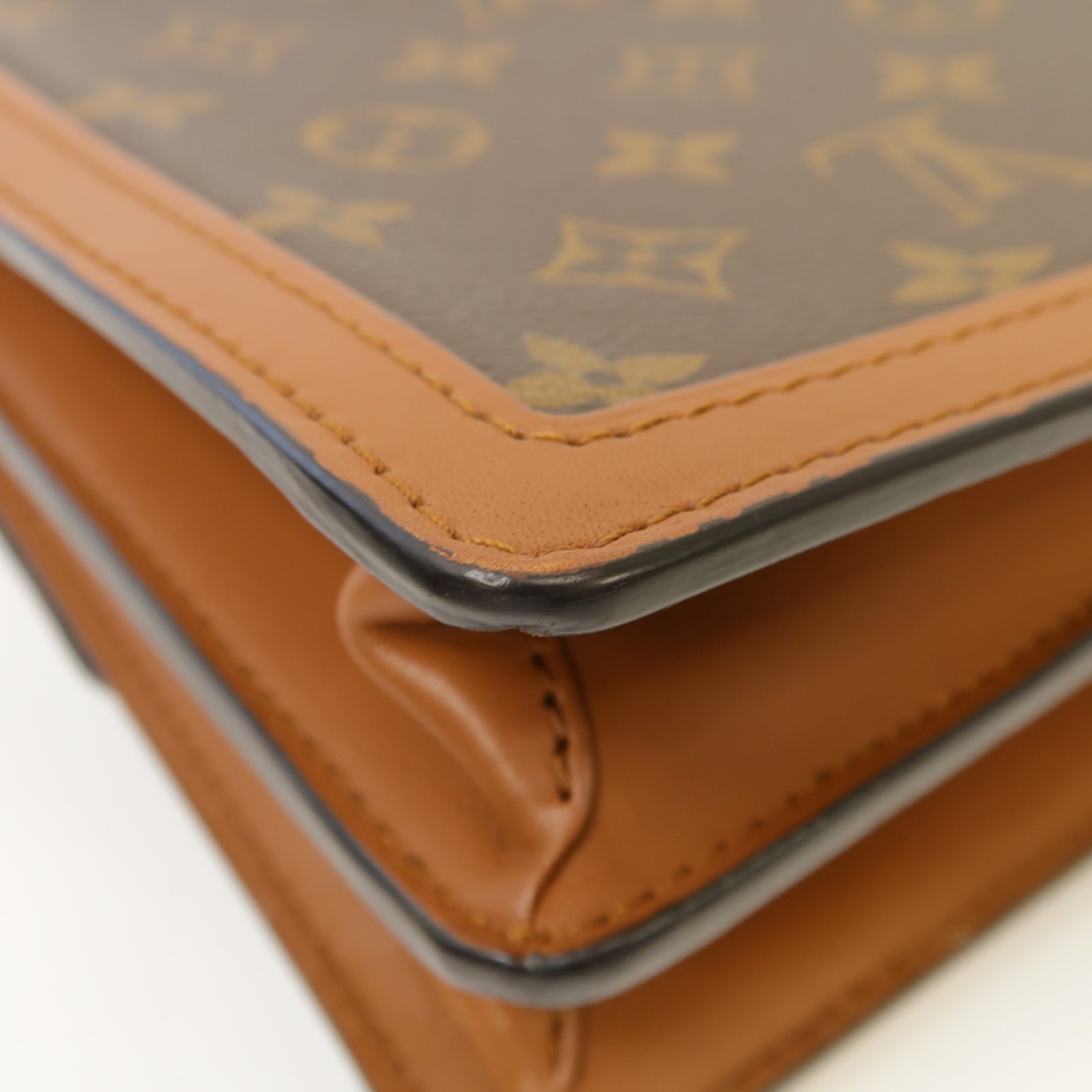 LOUIS VUITTON 【激減優惠】Monogram Reverse Dauphine金扣肩背袋啡色