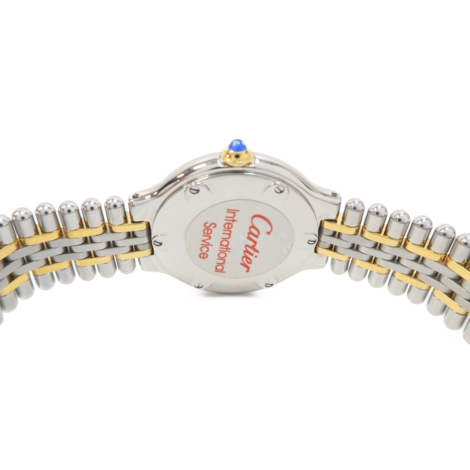 CARTIER Must De Cartier 18K黃金/不鏽鋼手錶石英機芯銀色