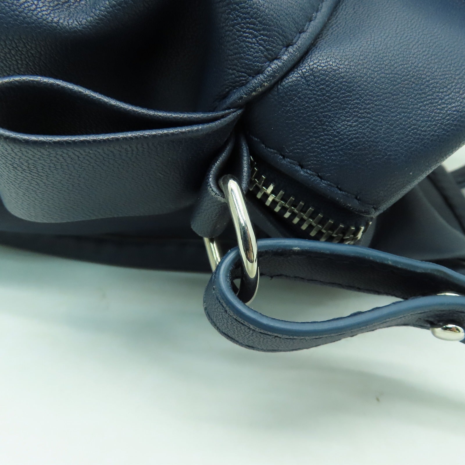 BALENCIAGA 【激減優惠】牛皮皮革2way Shoulder Bag銀扣手挽肩背兩用袋藍色
