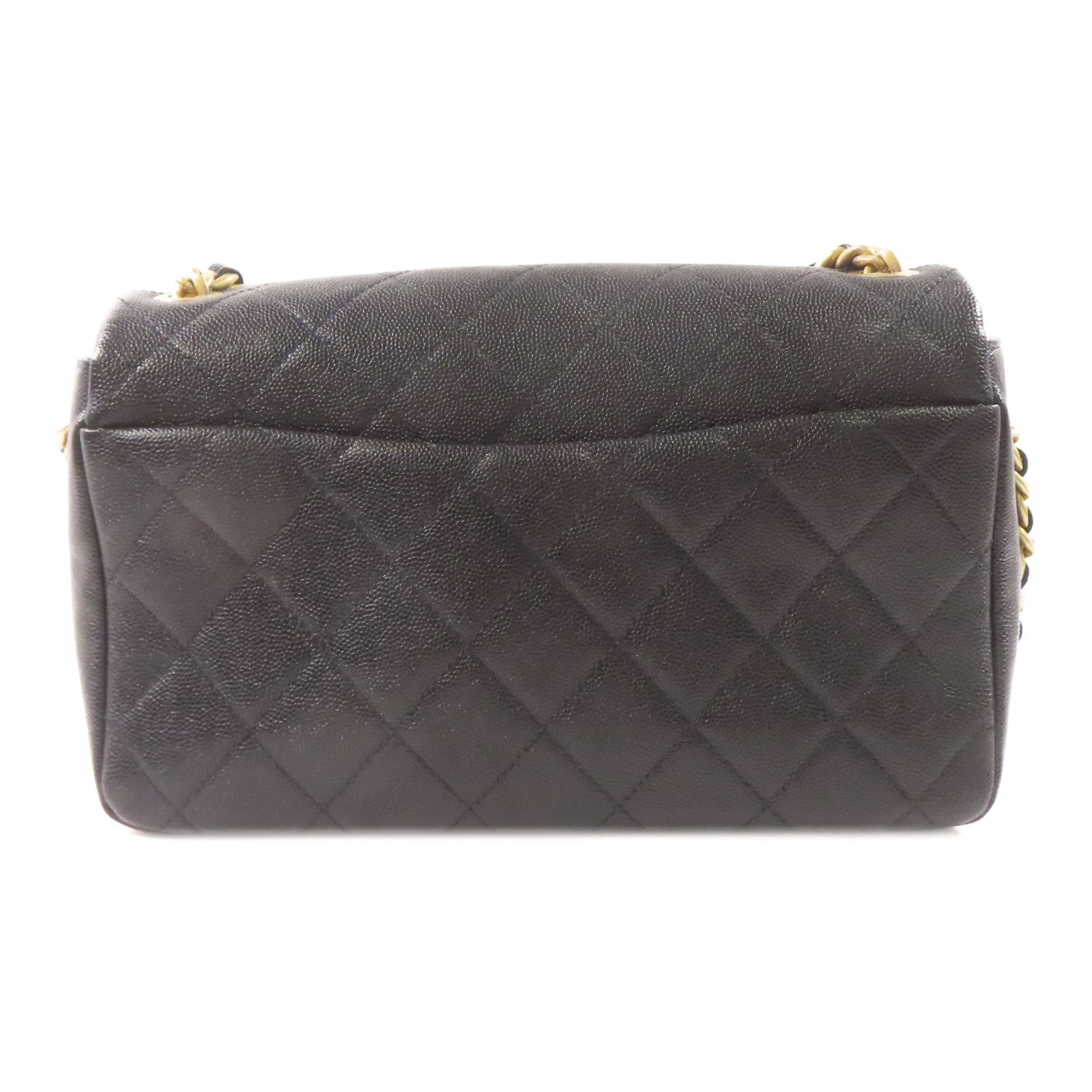 CHANEL 牛皮皮革2 Way Shoulder Bag金扣手挽肩背兩用袋黑色