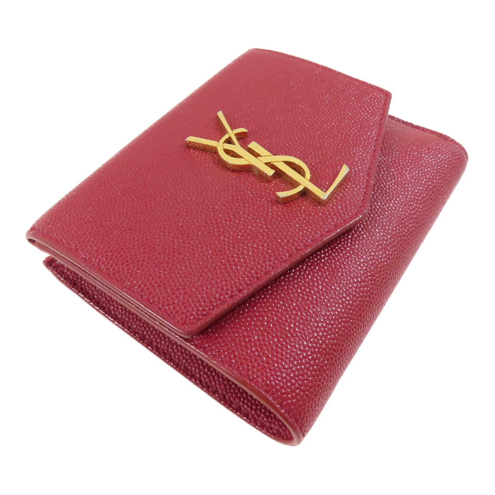 YVES SAINT LAURENT 【激減優惠】牛皮皮革Bifold Wallet金扣錢包