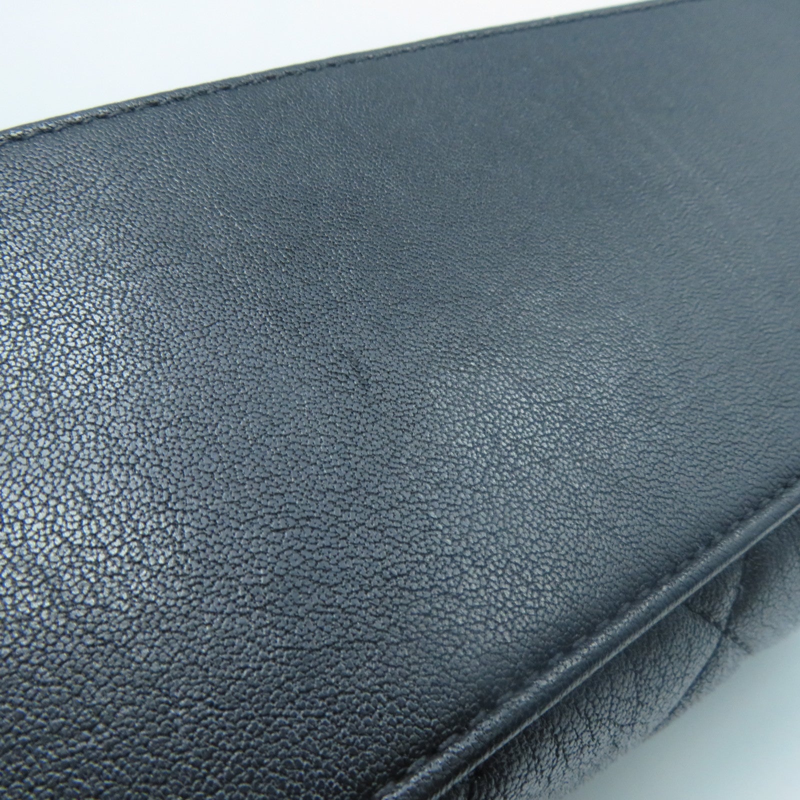 CHANEL 菱格牛皮皮革Shoulder Bag金扣手挽肩背兩用袋黑色