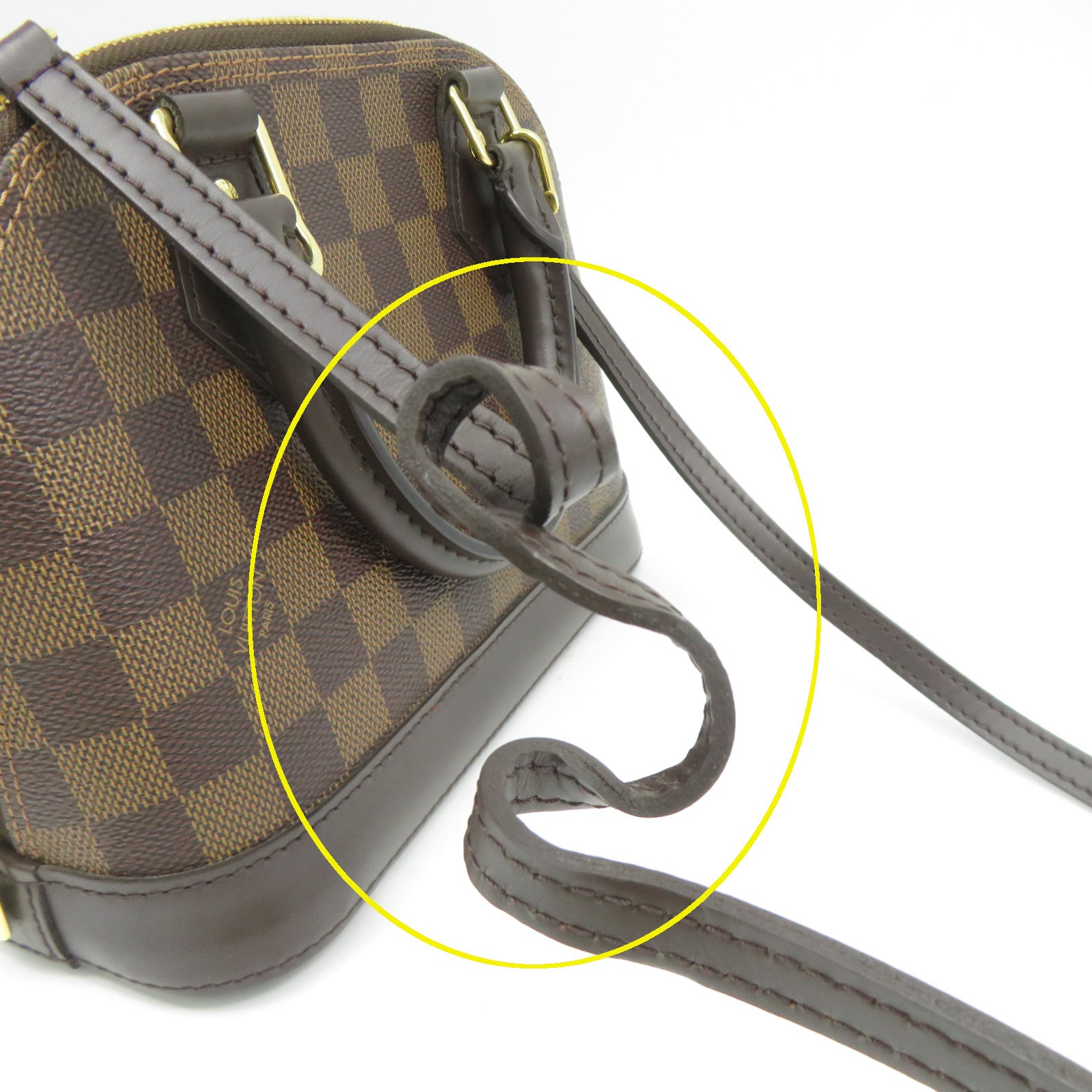 LOUIS VUITTON Damier Alma BB金扣手挽肩背兩用袋啡色