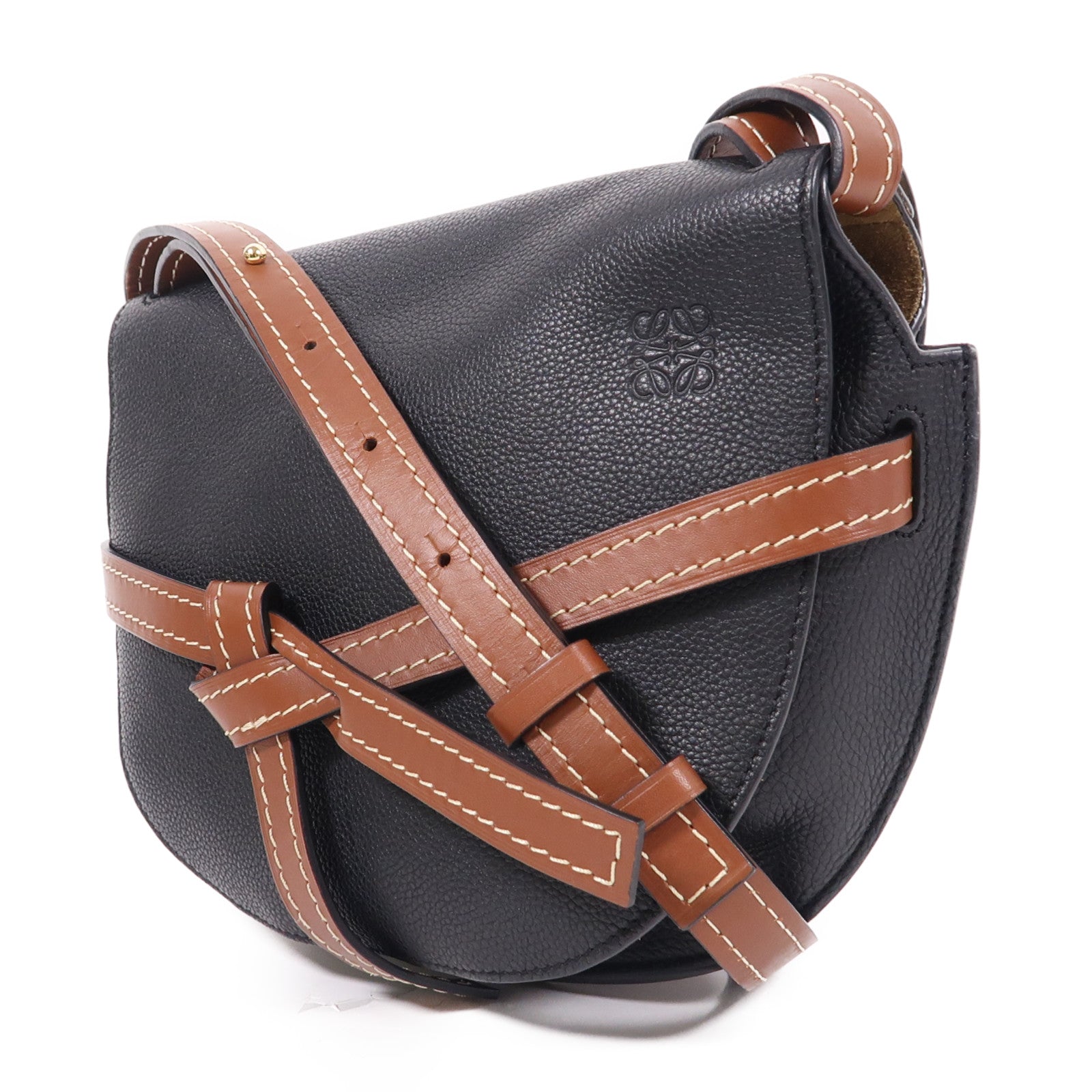 LOEWE 牛皮皮革Gate金扣肩背袋