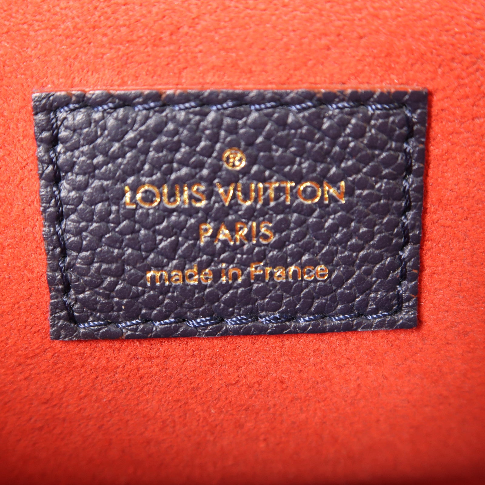 LOUIS VUITTON Monogram Empreinte Vavin PM金扣肩背袋深藍色
