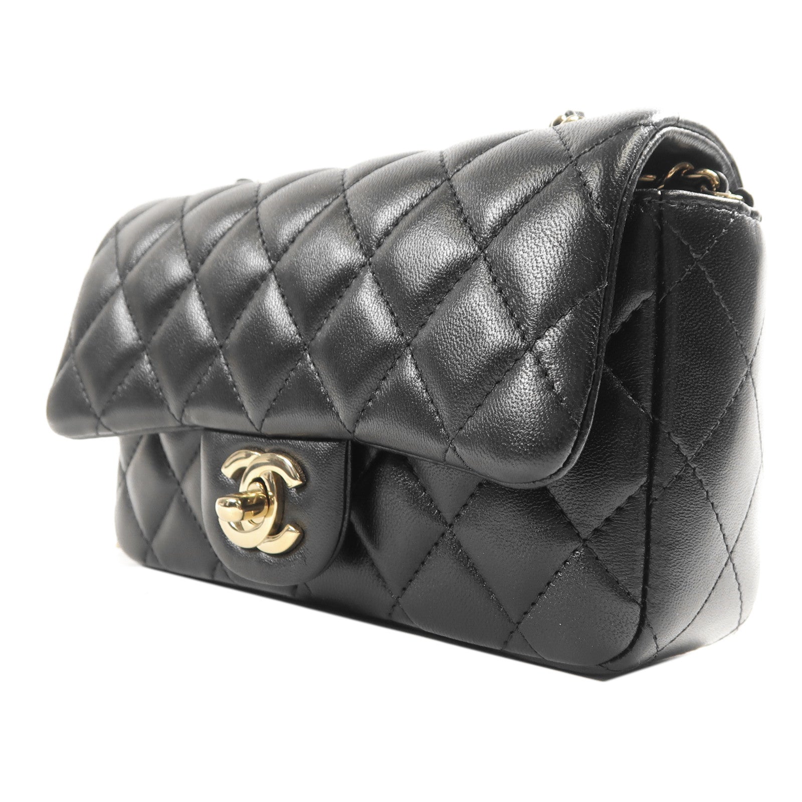 CHANEL 羊皮皮革Chain Shoulder Bag金扣鏈帶肩背袋