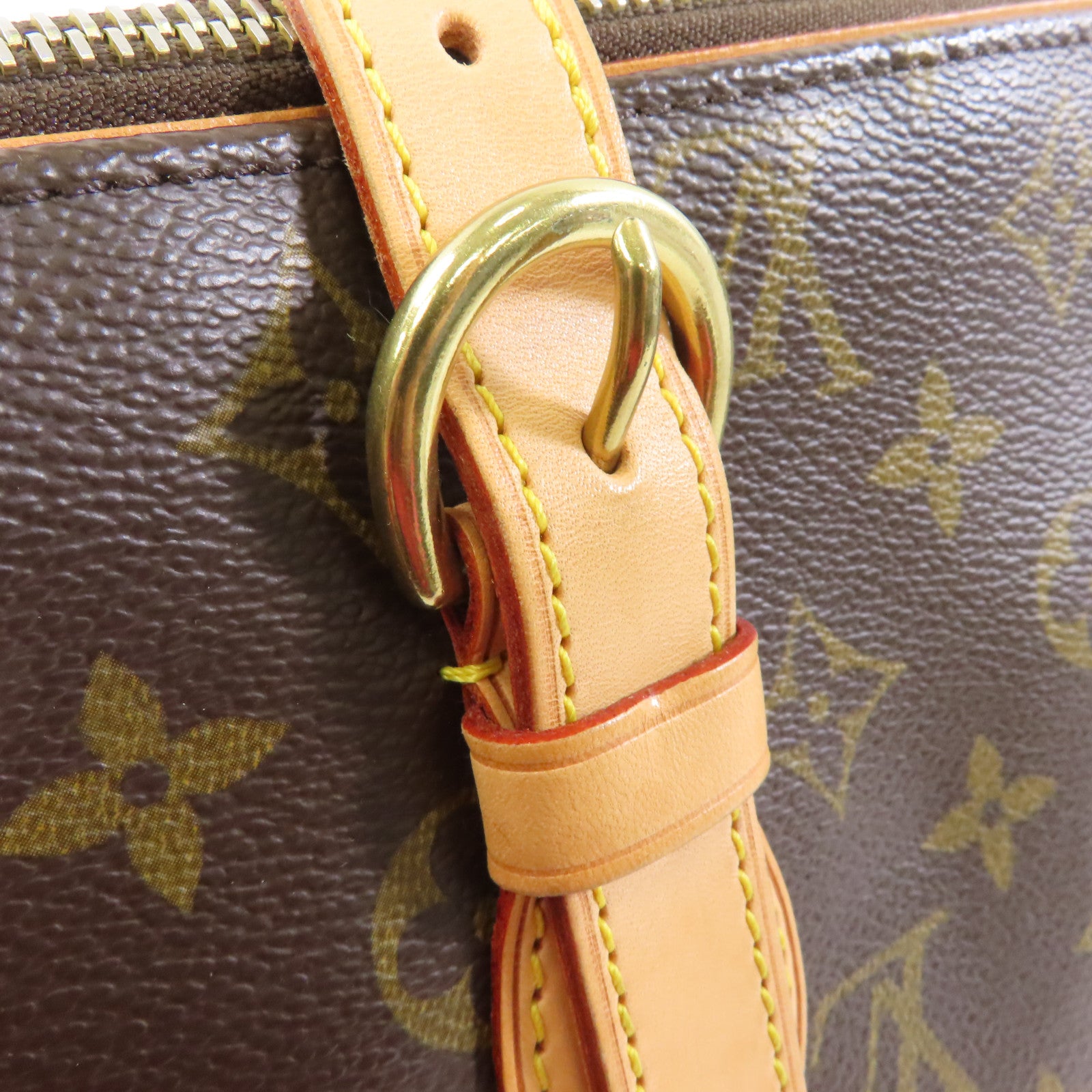 LOUIS VUITTON Monogram Popincourt Haut金扣手挽袋棕色