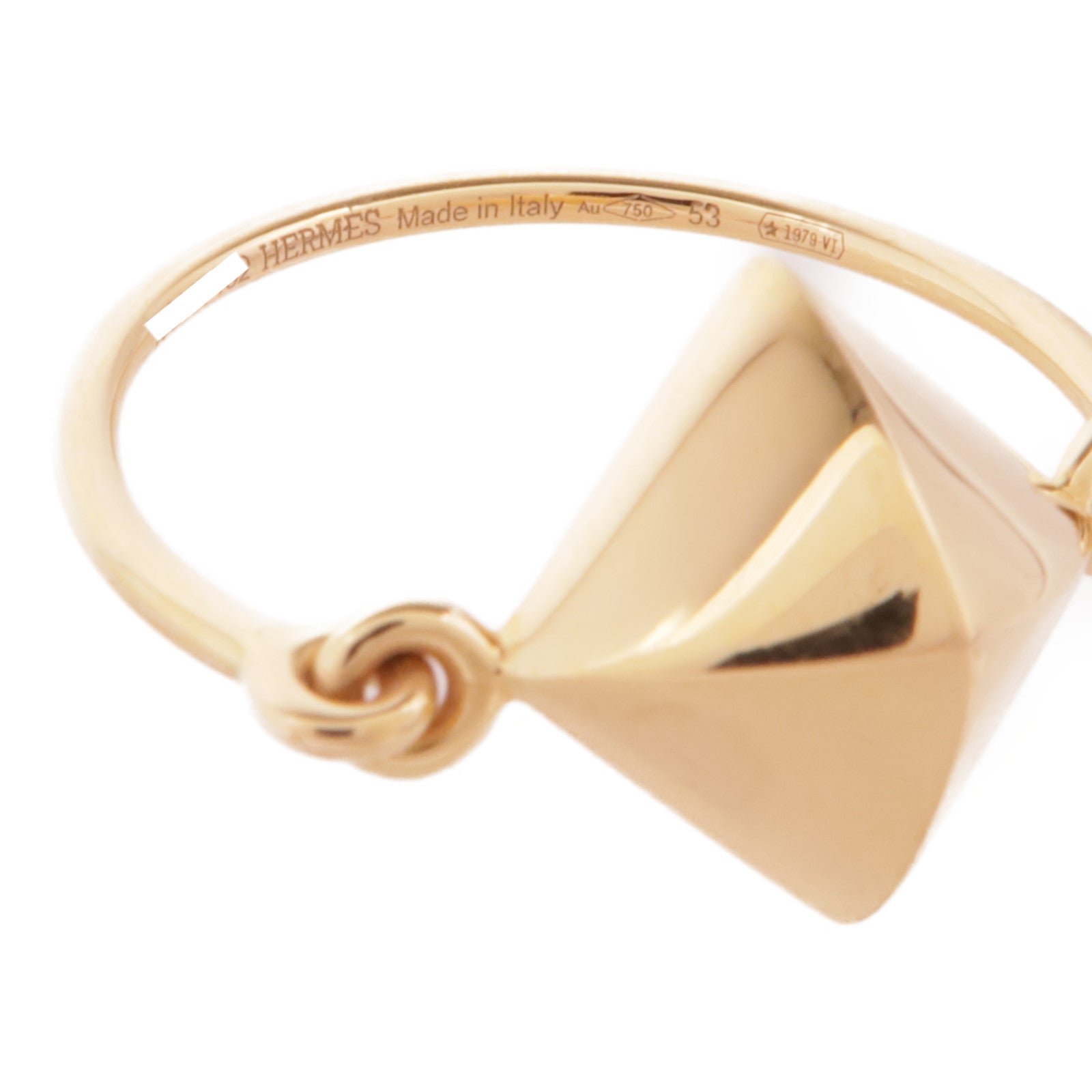 HERMES 18K玫瑰金Bague Ronde Collier De Chien Ring戒指Hermes#53/US#6.25