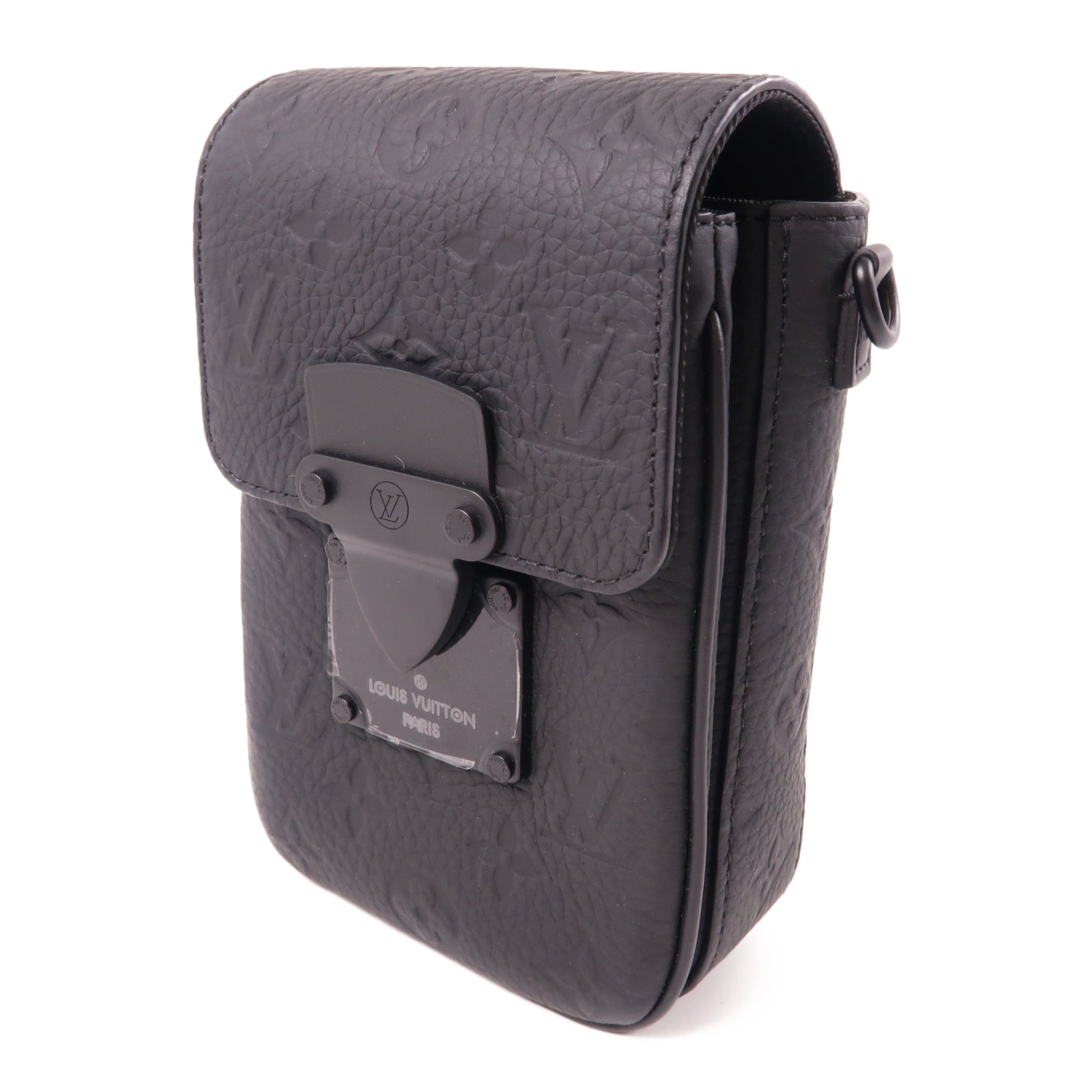 LOUIS VUITTON Monogram Taurillon S-Lock肩背袋黑色