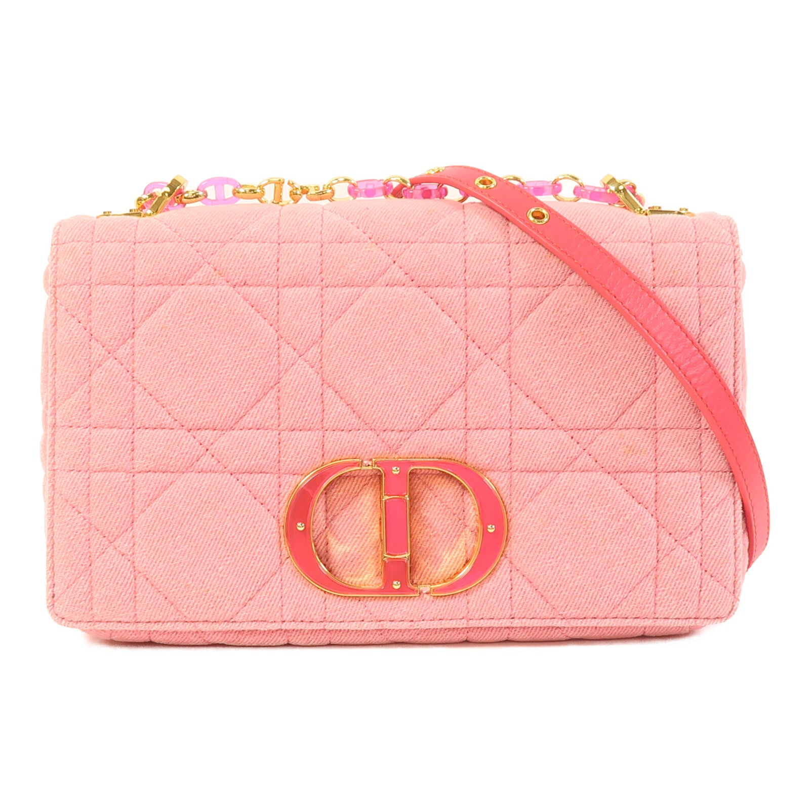 Dior 帆布Dior Caro金扣鏈帶肩背袋
