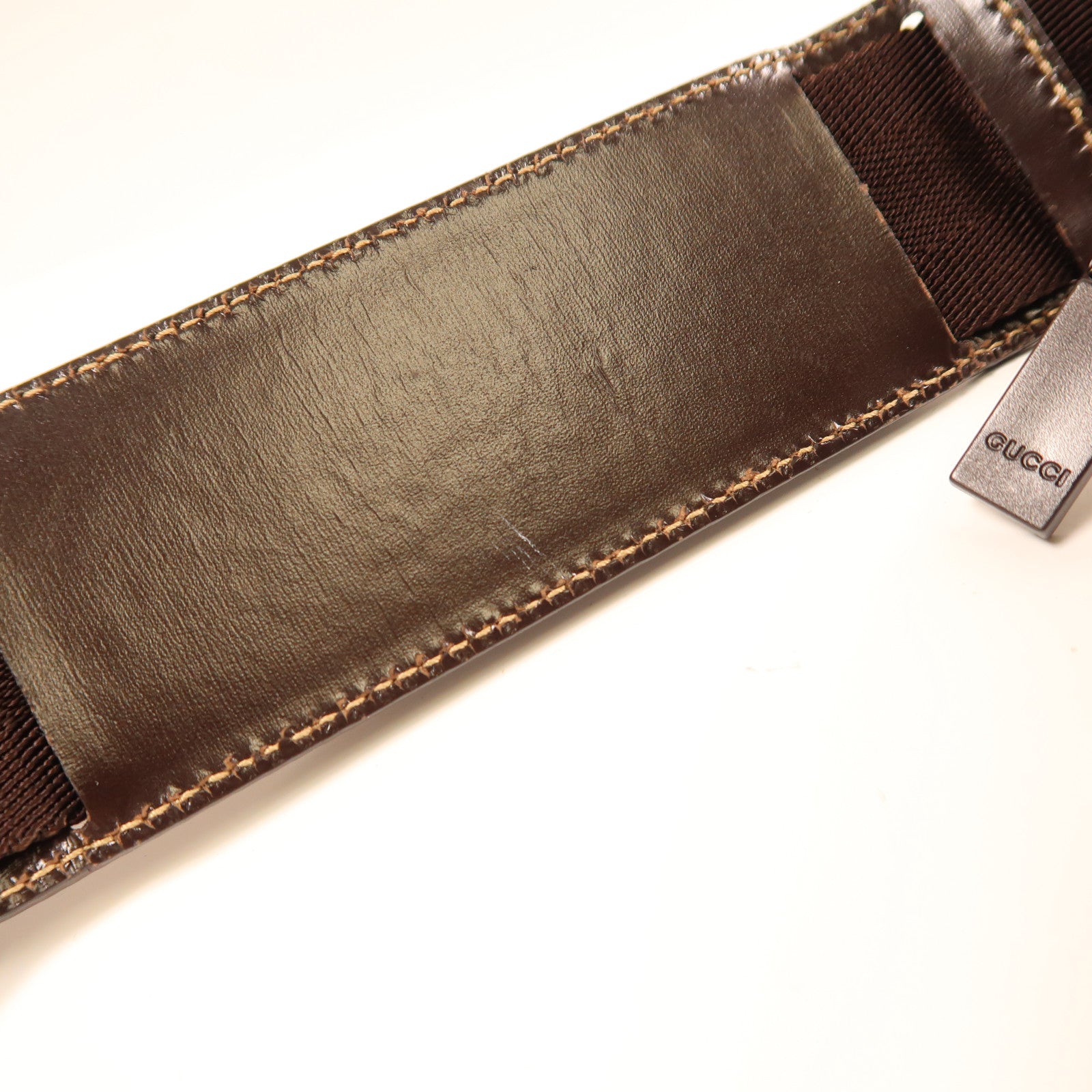 GUCCI 塗層帆布2 Way Shoulder手挽肩背兩用袋啡色