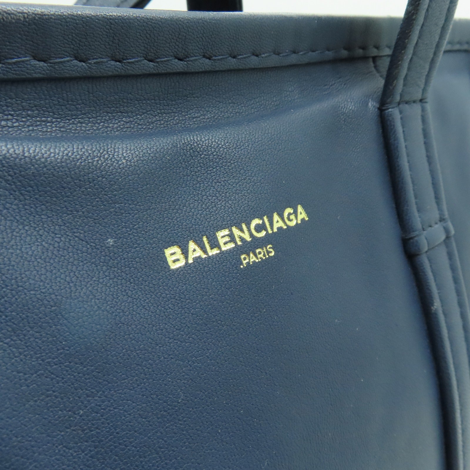 BALENCIAGA 【激減優惠】牛皮皮革2way Shoulder Bag銀扣手挽肩背兩用袋藍色