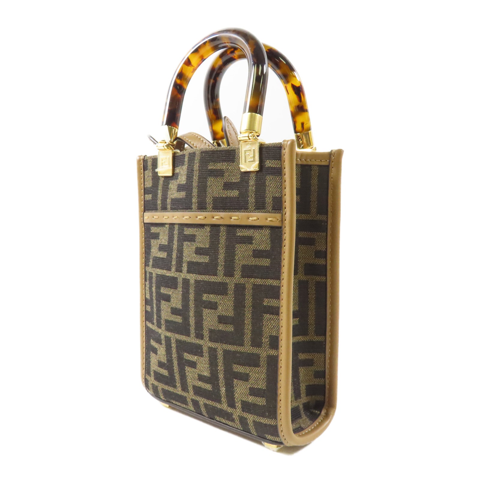 FENDI 帆布Shoulder Bag金扣手挽肩背兩用袋