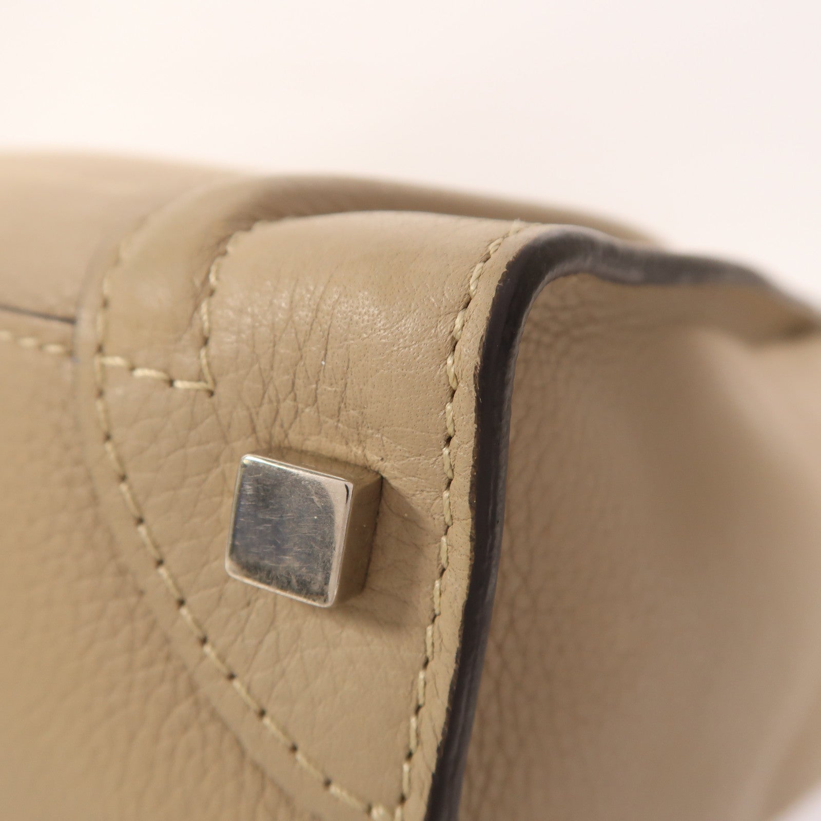 CELINE 牛皮皮革Micro Luggage銀扣手挽袋