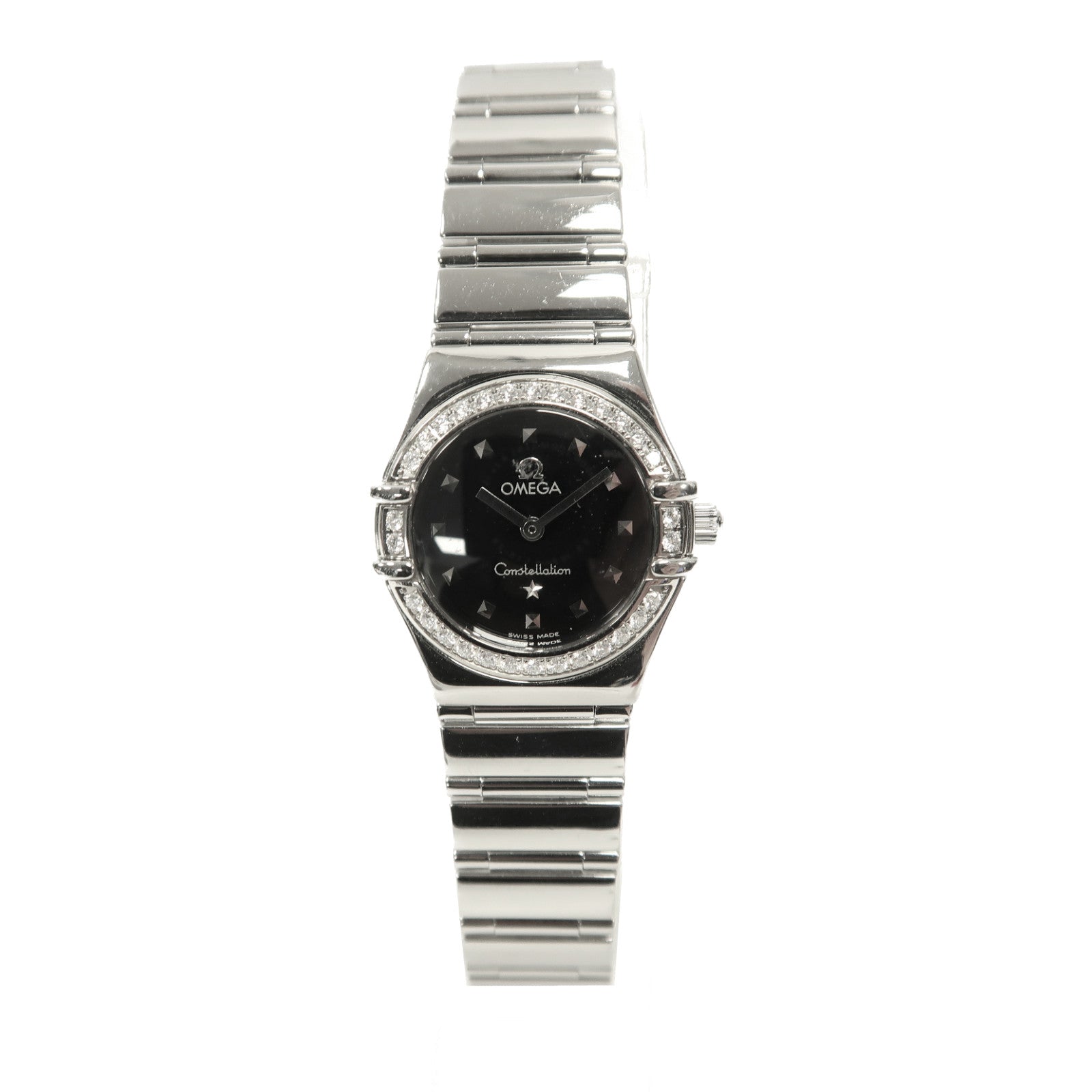 OMEGA Constellation Ladies不鏽鋼手錶石英機芯黑色