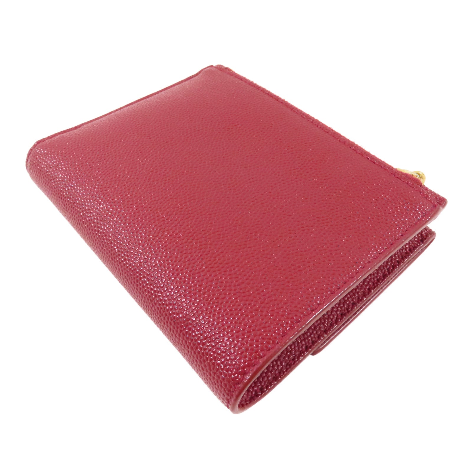 YVES SAINT LAURENT 【激減優惠】牛皮皮革Bifold Wallet金扣錢包