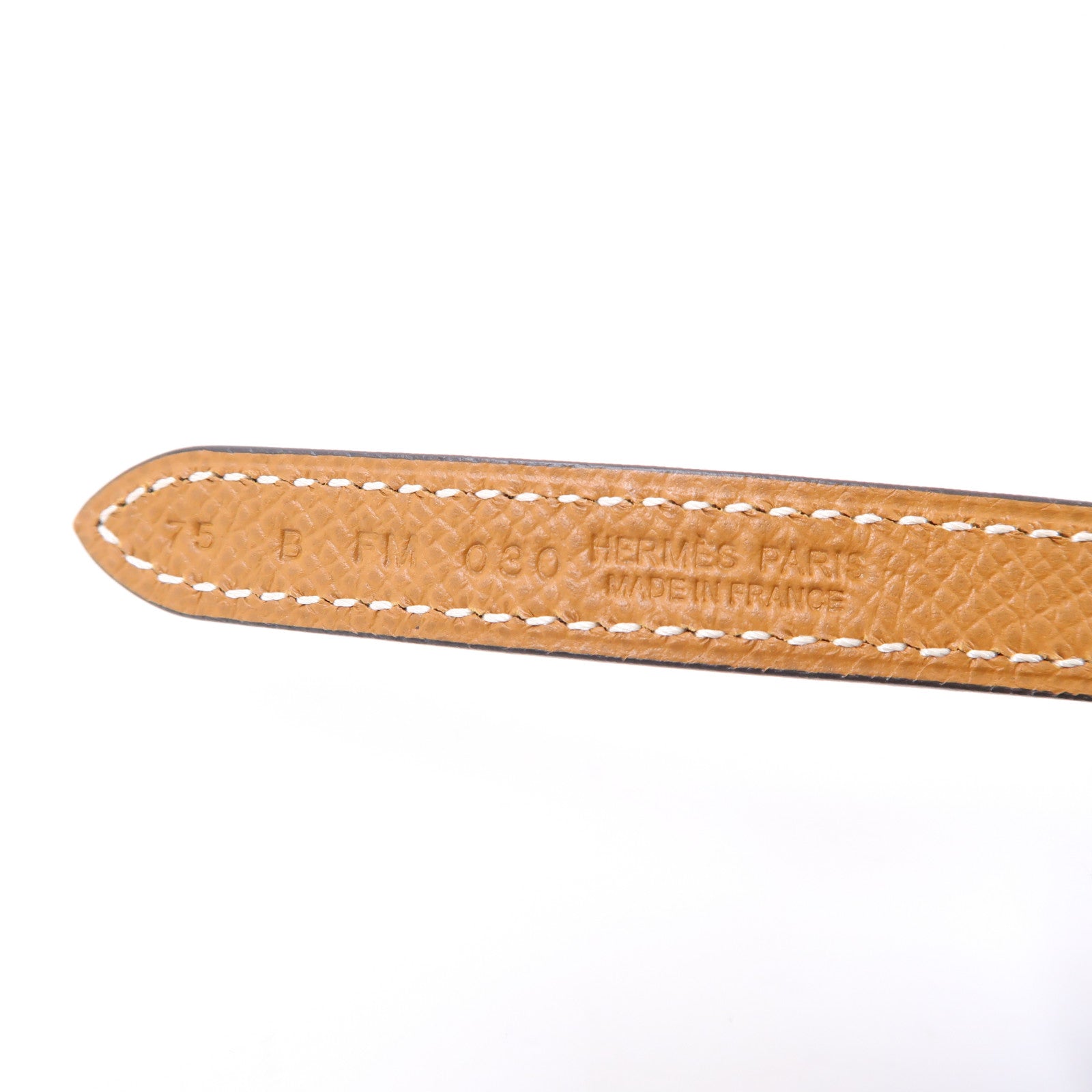 HERMES 【激減優惠】Epsom皮革Belt金扣皮帶Gold/棕色