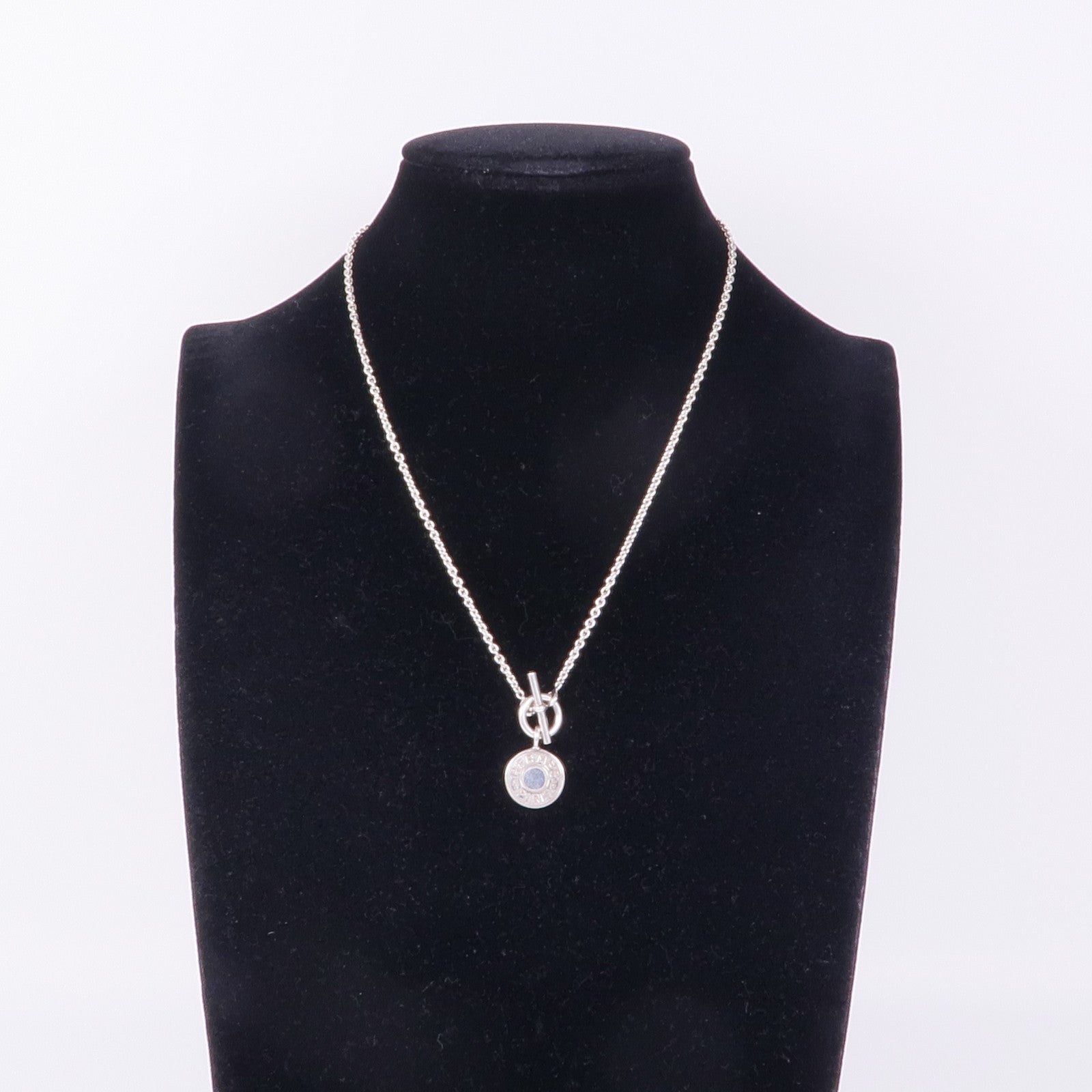 HERMES Amulettes Ex-Libris Pendant Necklace 925 Sterling Silver