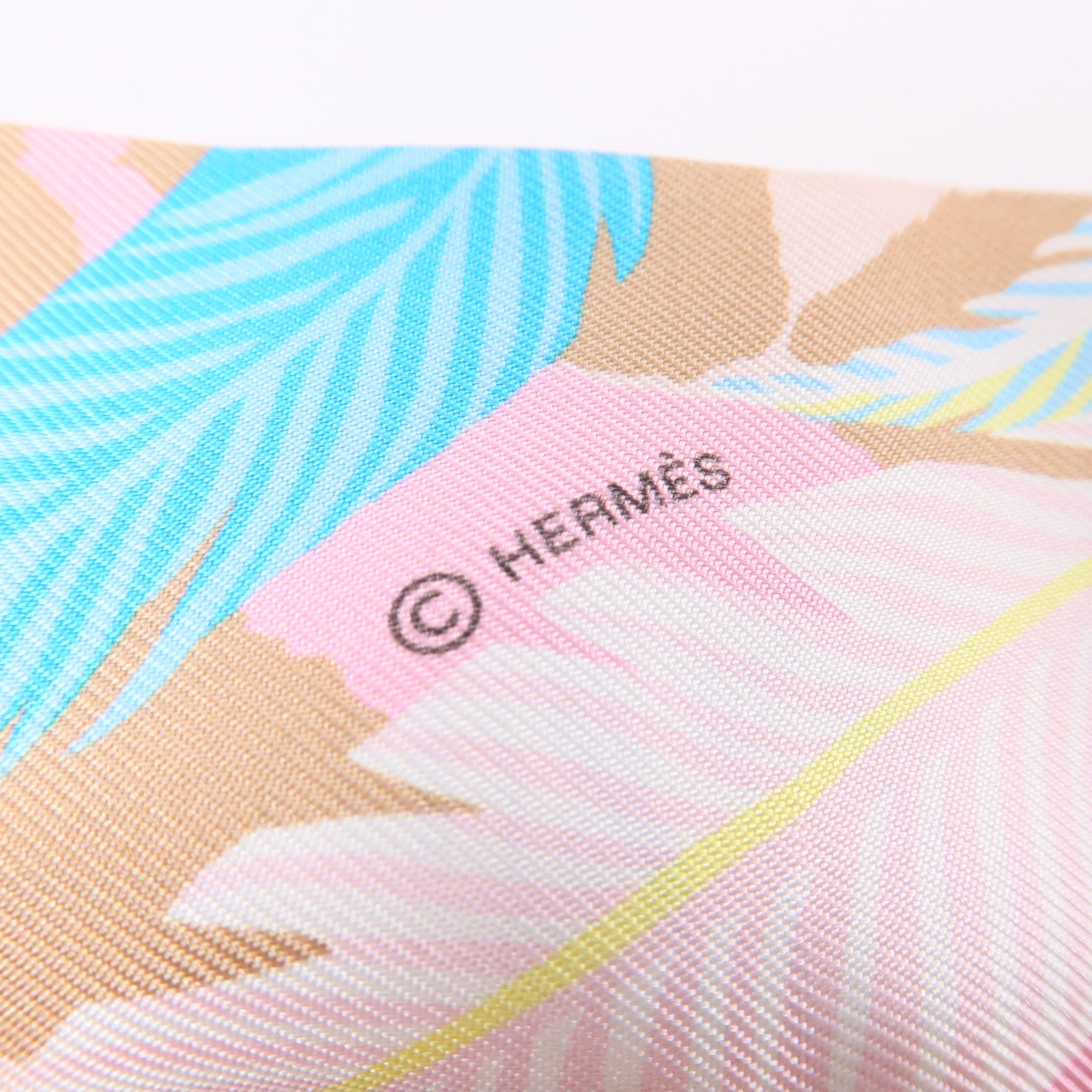 HERMES 絲質Twilly絲巾橙色/粉紅色/棕色