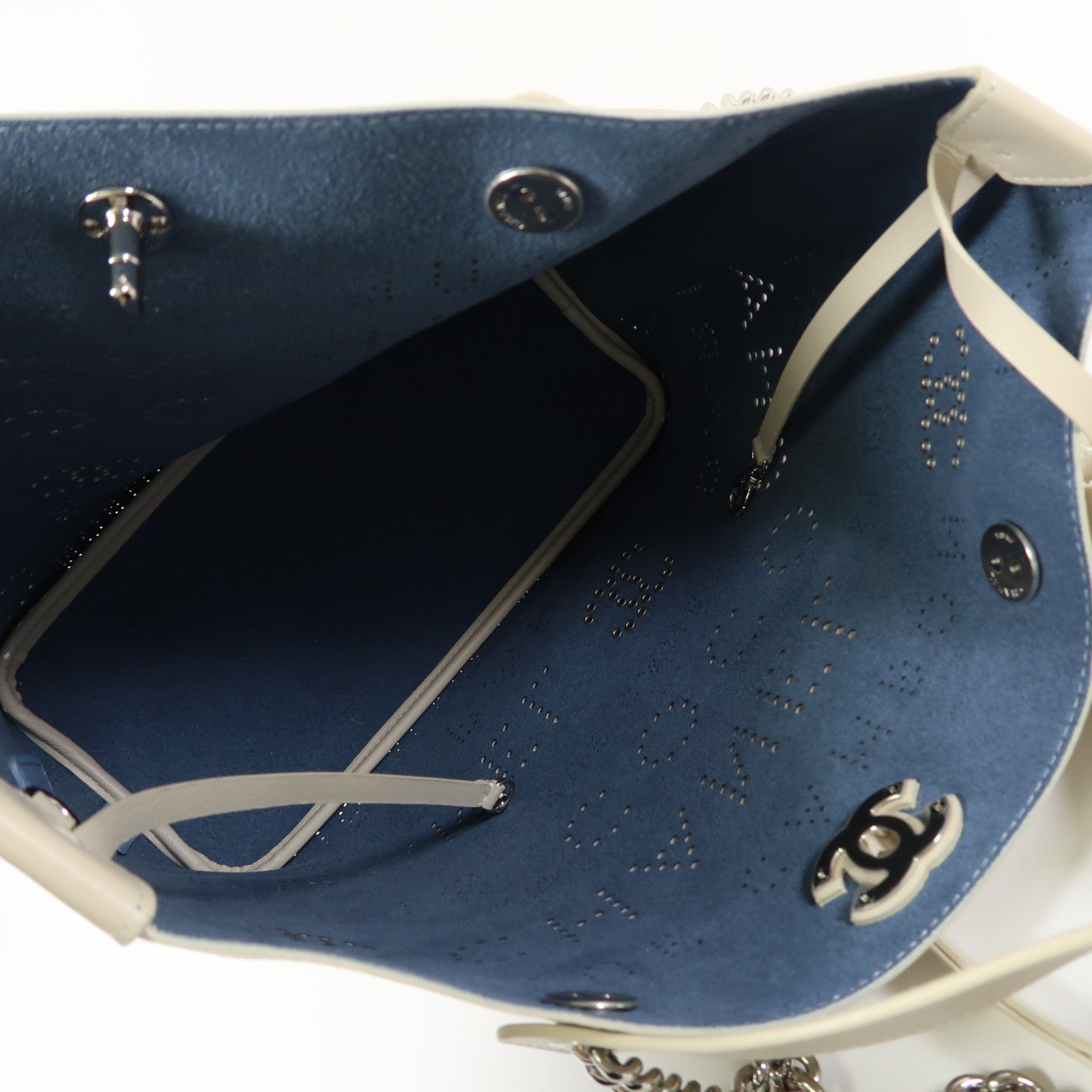 CHANEL 牛皮皮革2 Way Shoulder銀扣鏈帶肩背袋