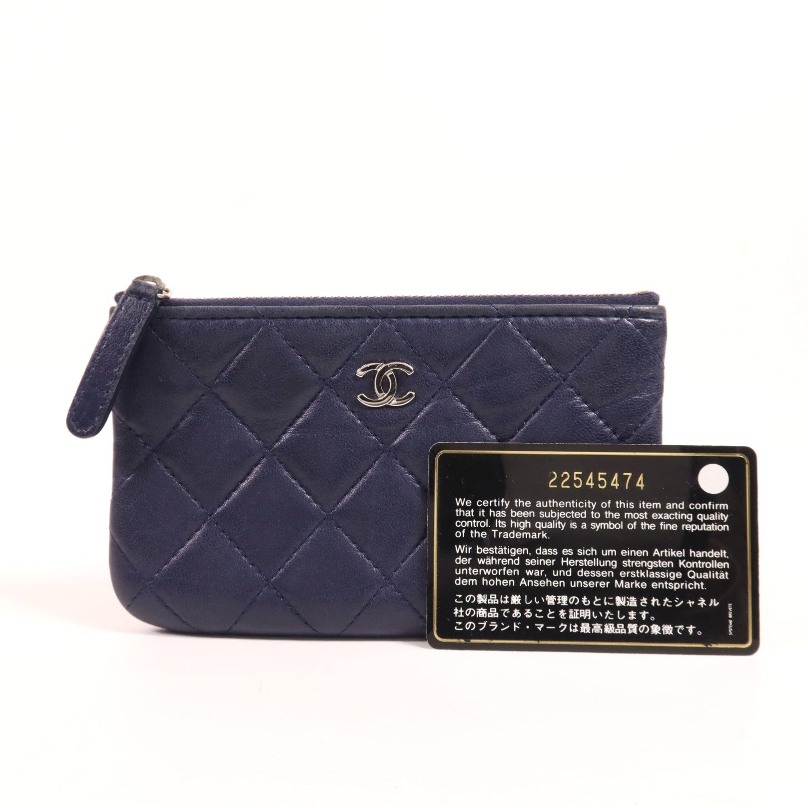 CHANEL 羊皮皮革Pouch銀扣手拿包