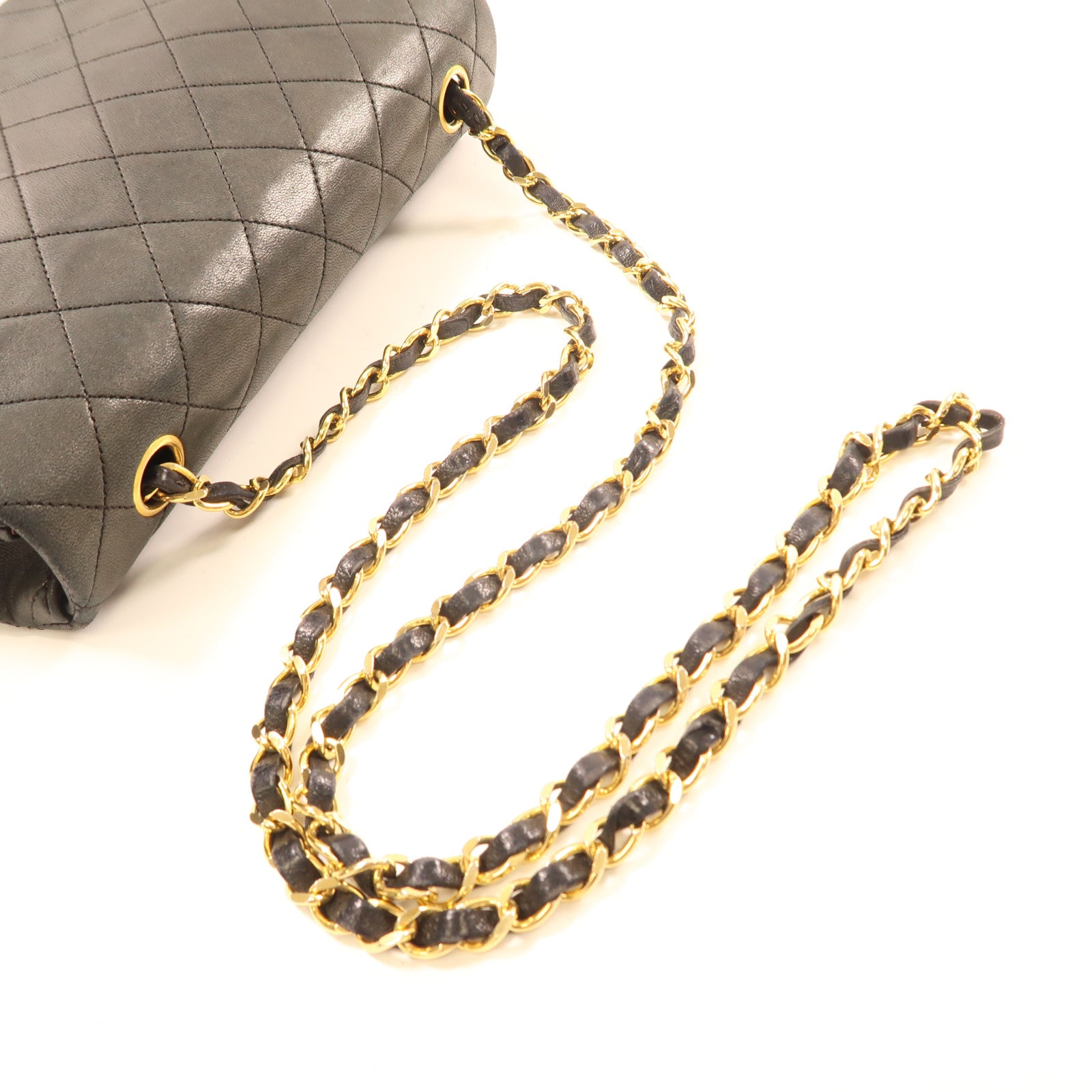 CHANEL 【激減優惠】羊皮皮革Chain Shoulder金扣鏈帶肩背袋