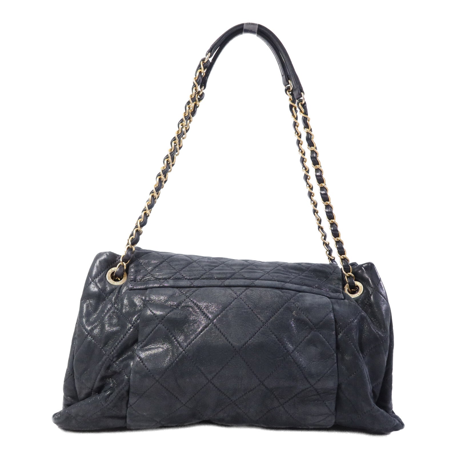 CHANEL 牛皮皮革Chic Qoilt Accordion Flap Bag金扣鏈帶肩背袋