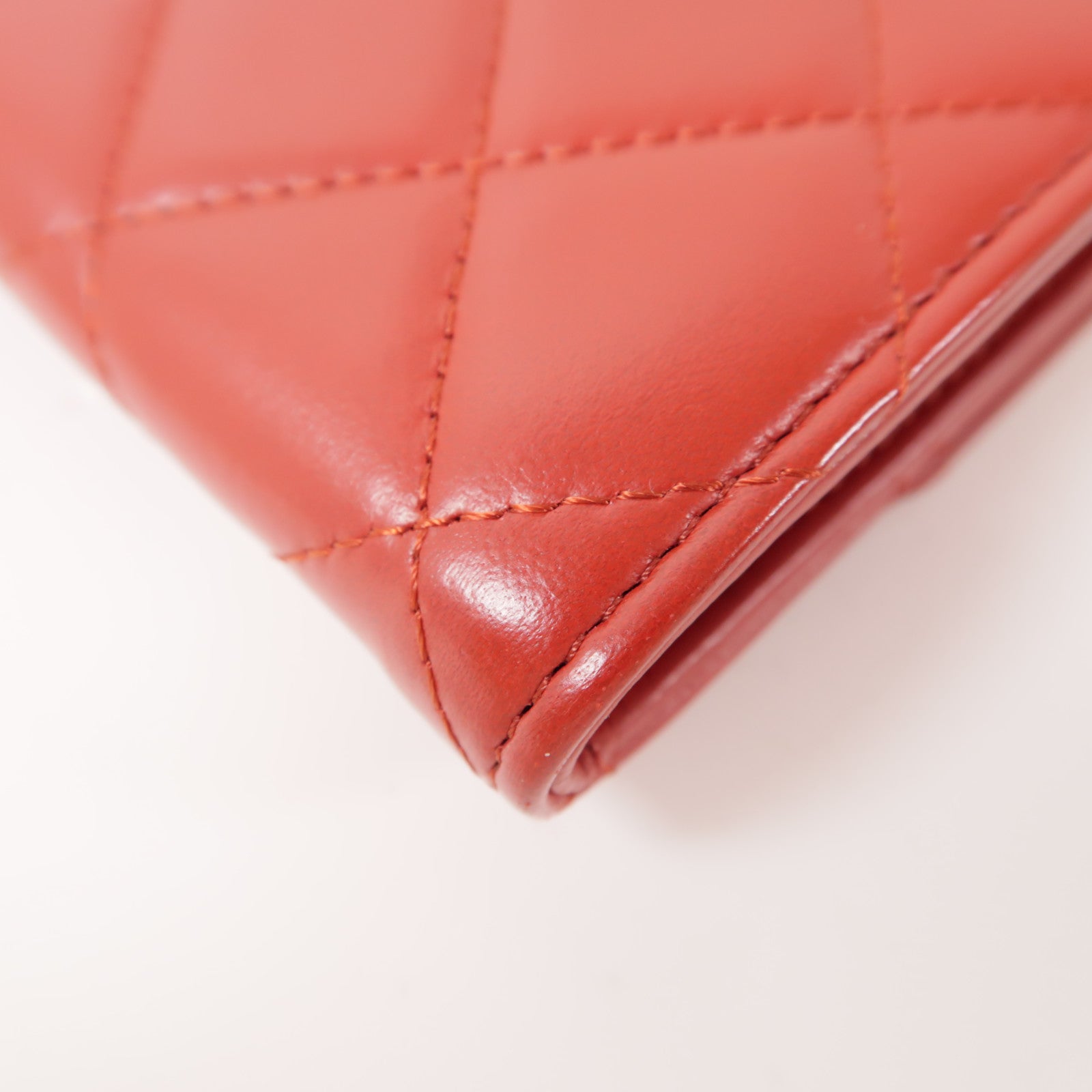 CHANEL 羊皮皮革Long Wallet銀扣長錢包