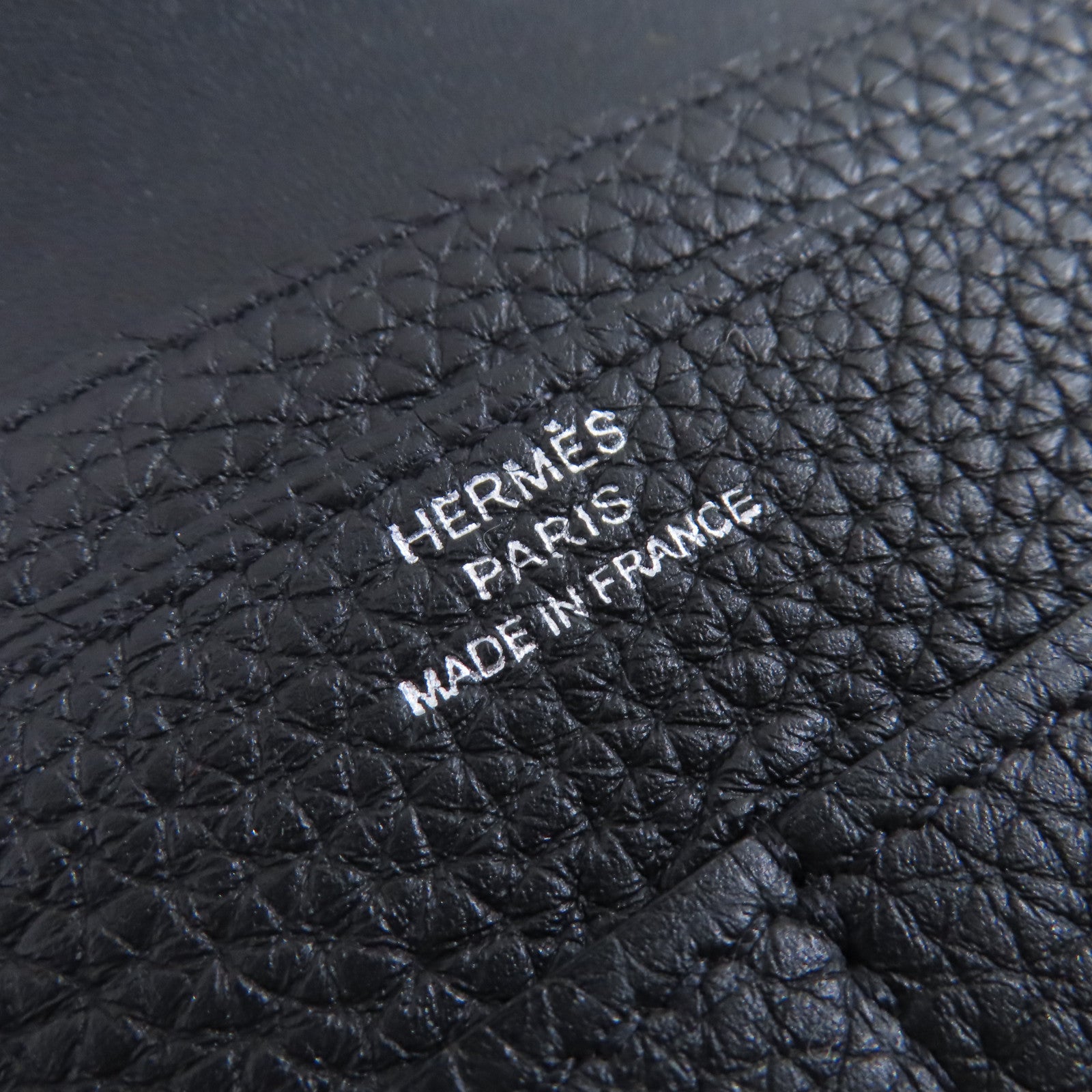 HERMES Togo皮革Dogon Wallet銀扣長錢包Noir/黑色