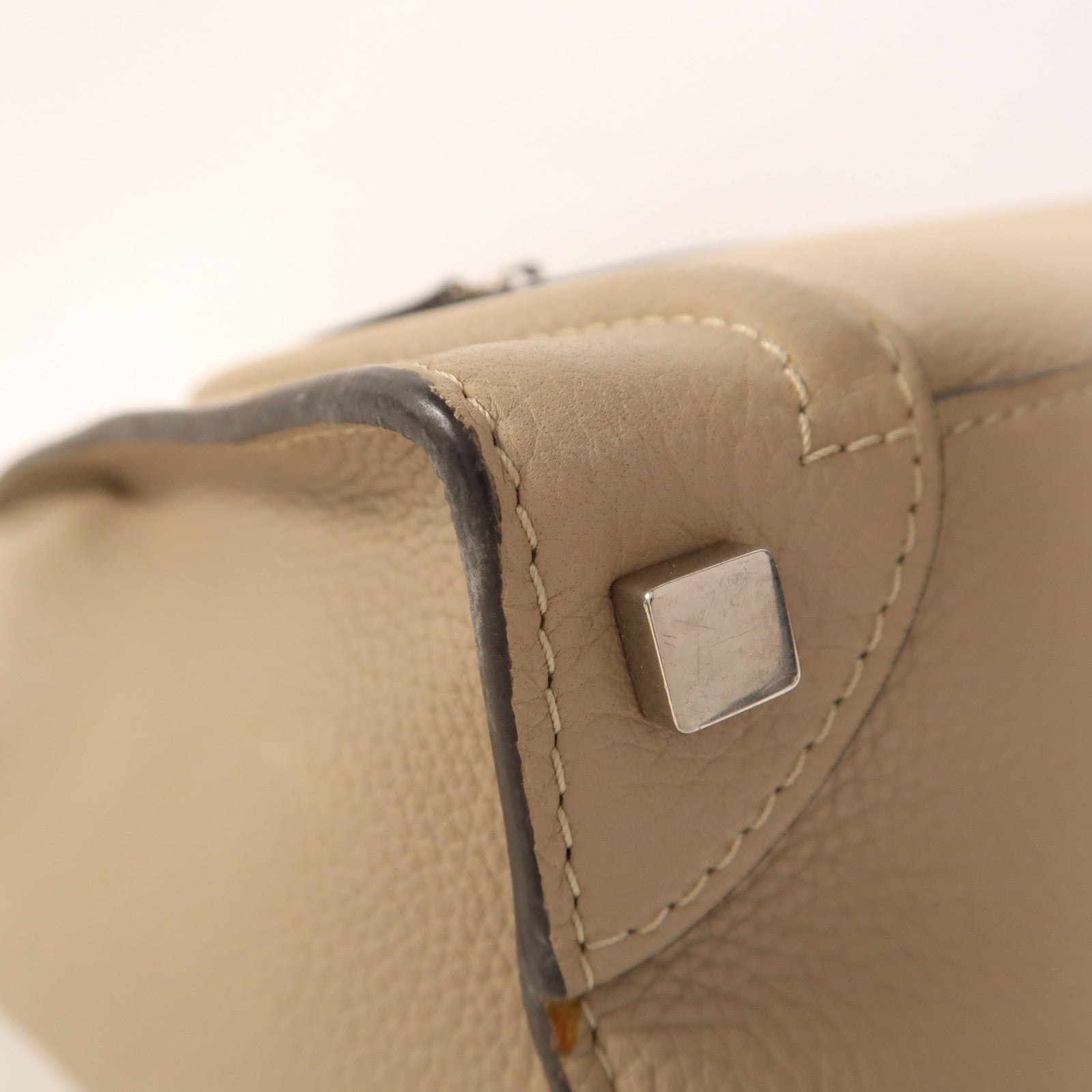 CELINE 牛皮皮革Micro Luggage銀扣手挽袋