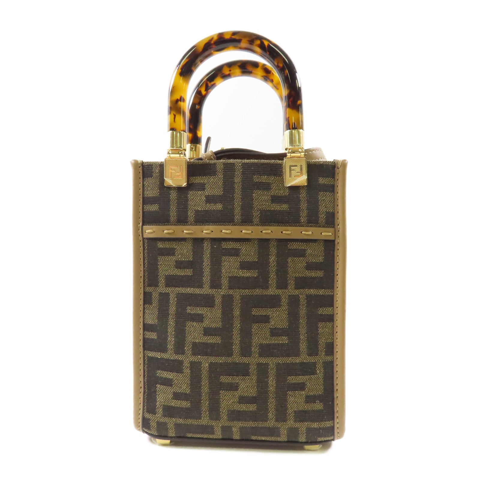 FENDI 帆布Shoulder Bag金扣手挽肩背兩用袋