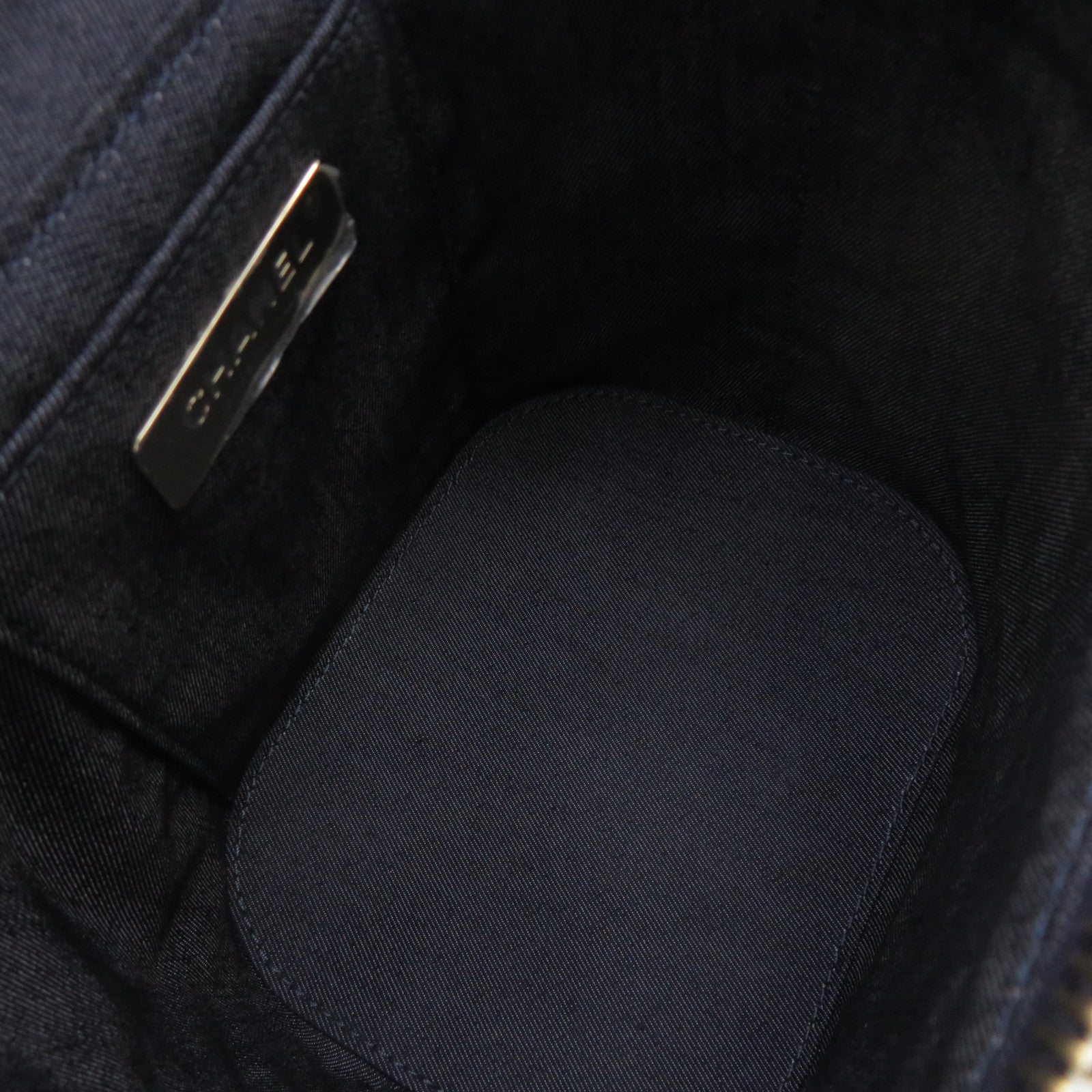 CHANEL 牛皮皮革Chain Shoulder Bag金扣链带肩背袋蓝色