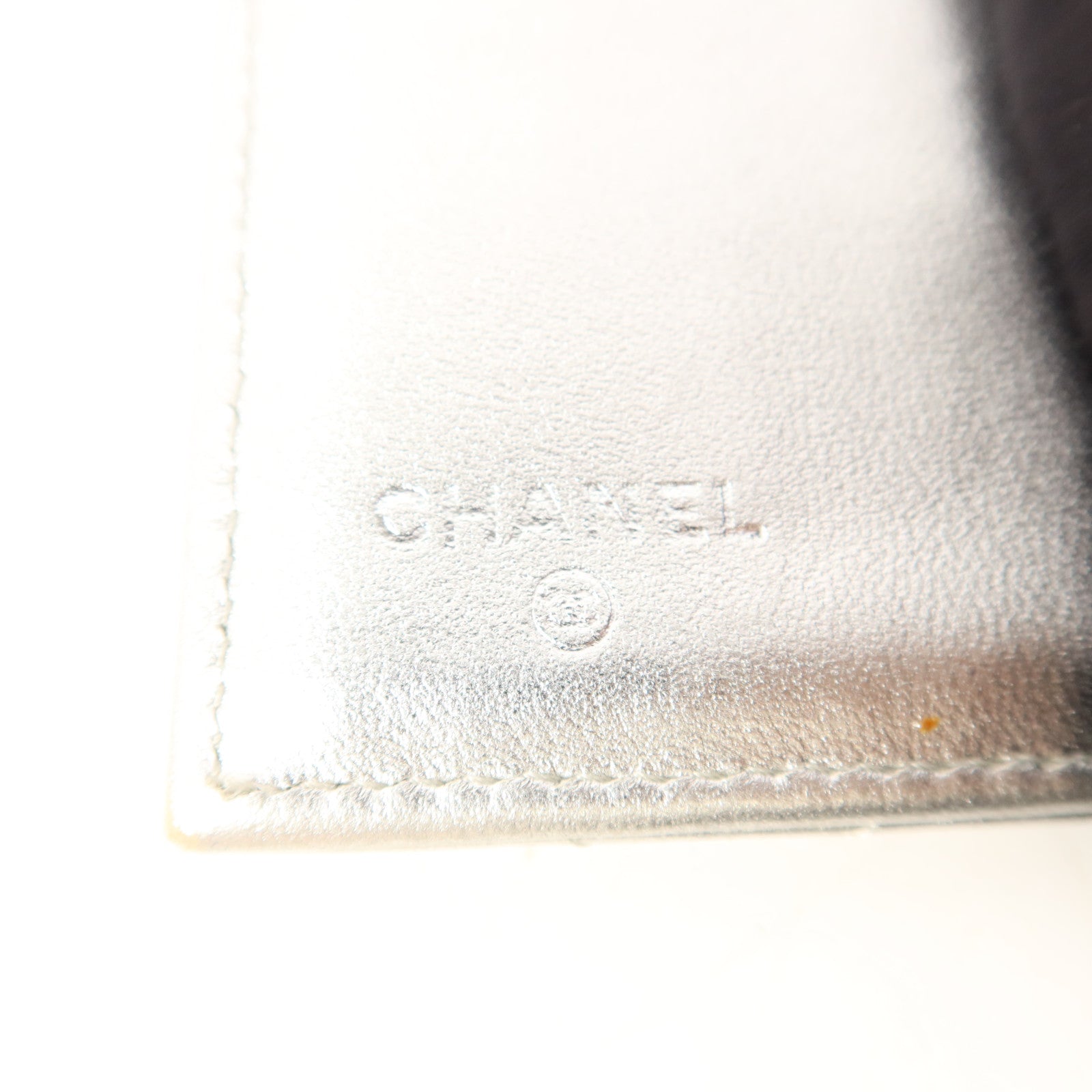 CHANEL 羊皮皮革Trifold Long Wallet銀扣長錢包
