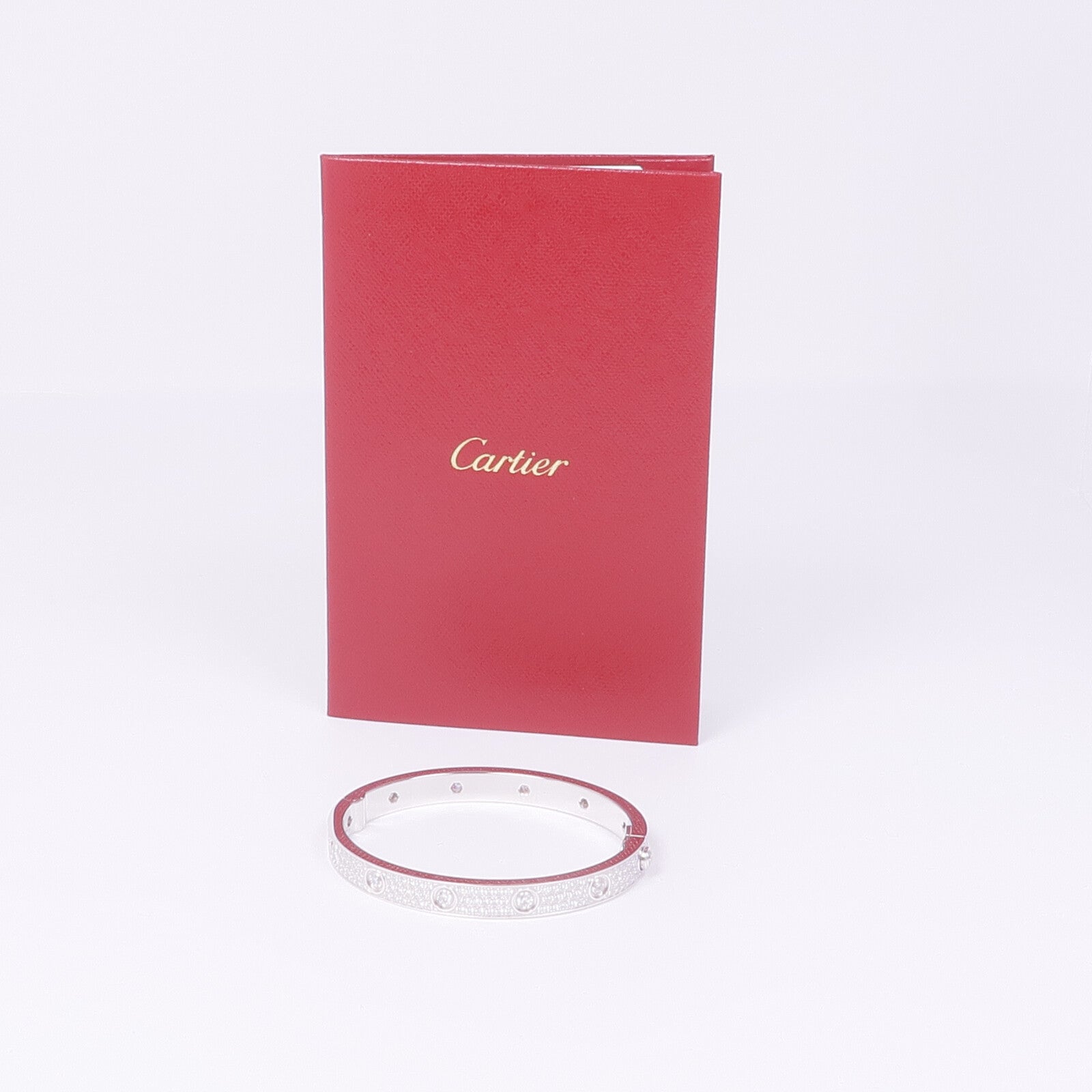 CARTIER 18K白金Love Bracelet Full Diamonds鑽石手鐲Cartier#17