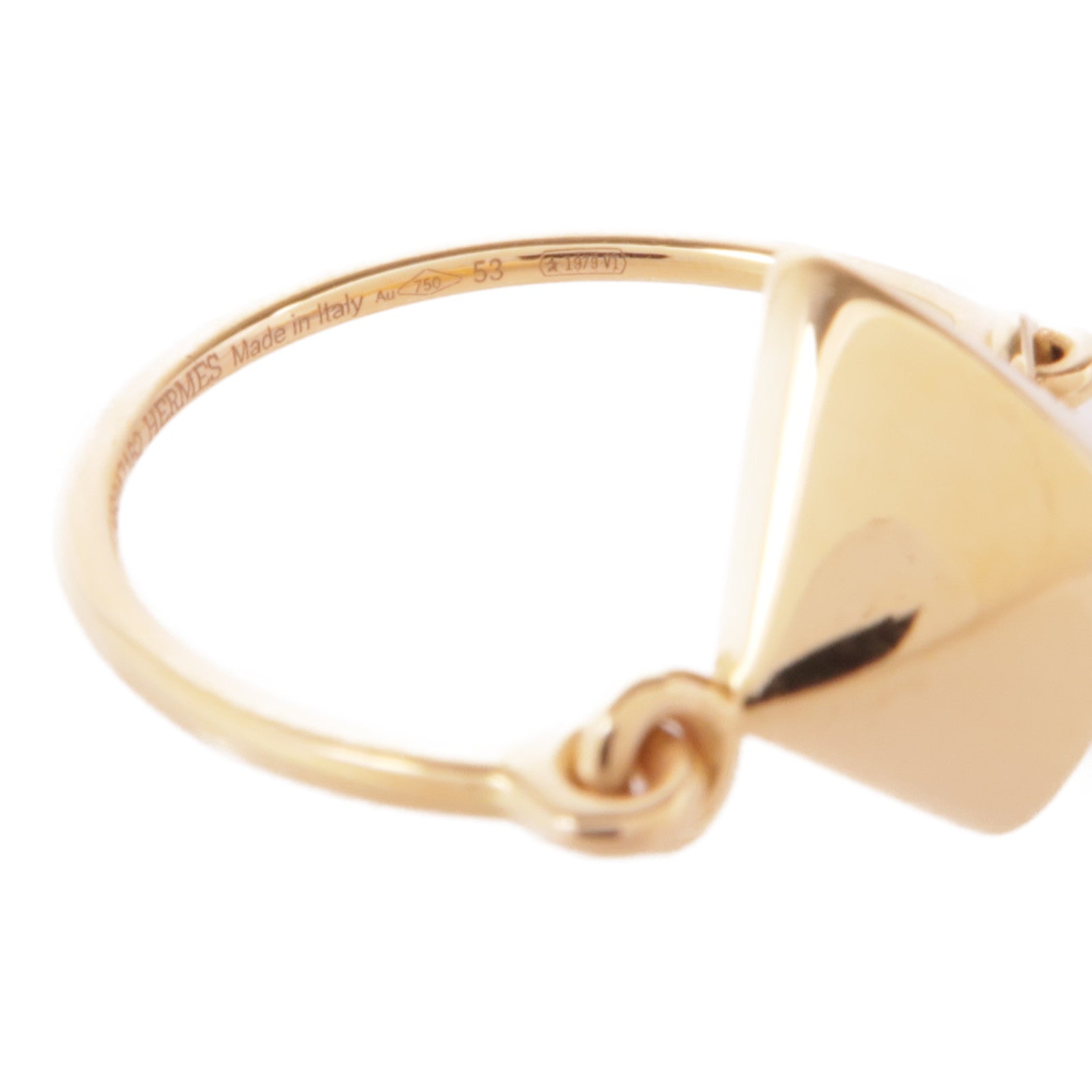 HERMES 18K玫瑰金Bague Ronde Collier De Chien Ring戒指Hermes#53/US#6.25
