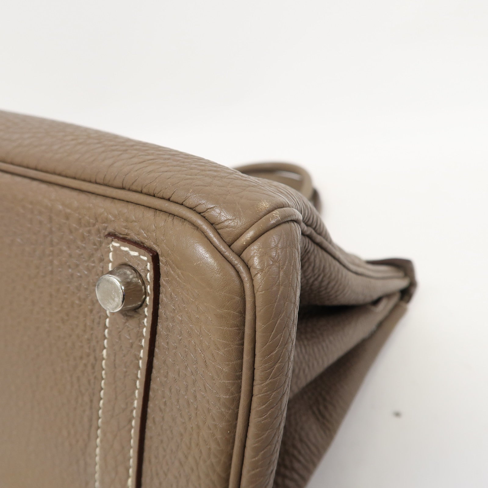 HERMES 【激減優惠】Togo皮革Birkin 30銀扣手挽袋Etoupe/大象灰色