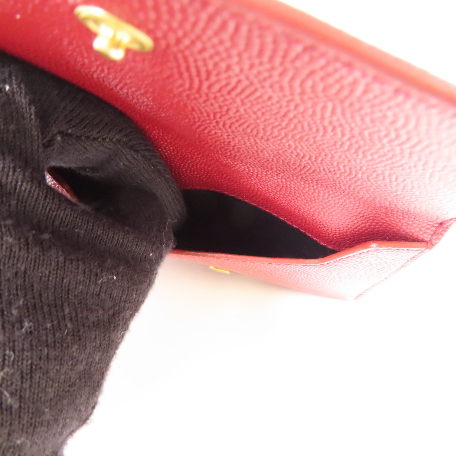 YVES SAINT LAURENT 牛皮皮革Bifold Wallet金扣錢包