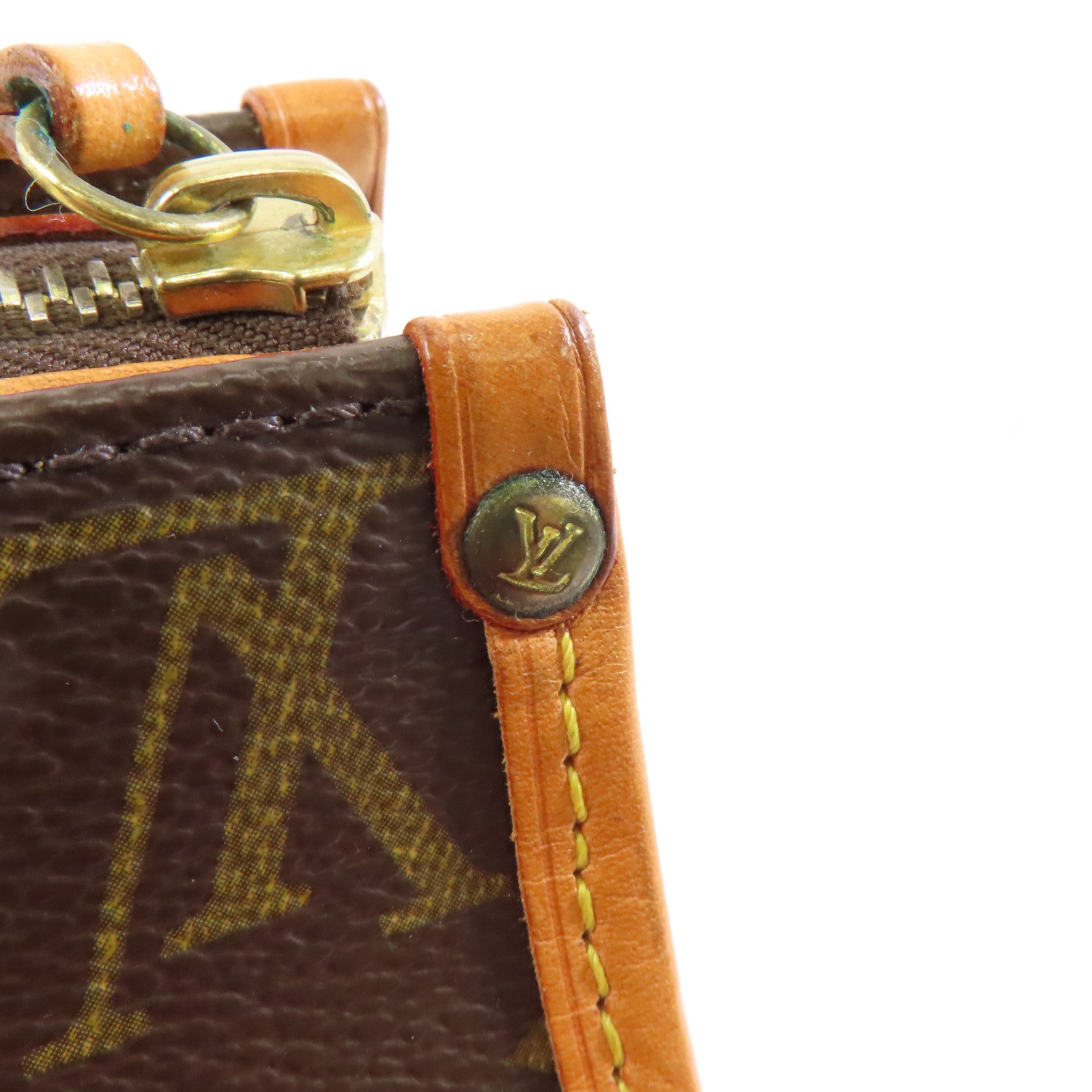 LOUIS VUITTON Monogram Popincourt Haut金扣手挽袋棕色
