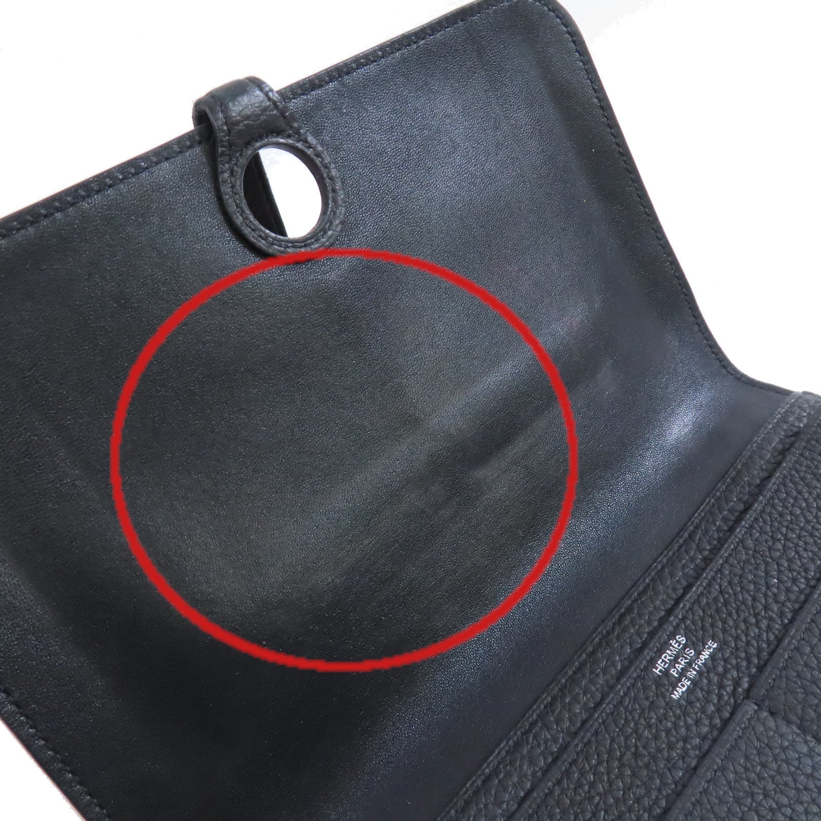 HERMES Togo皮革Dogon Wallet銀扣長錢包Noir/黑色