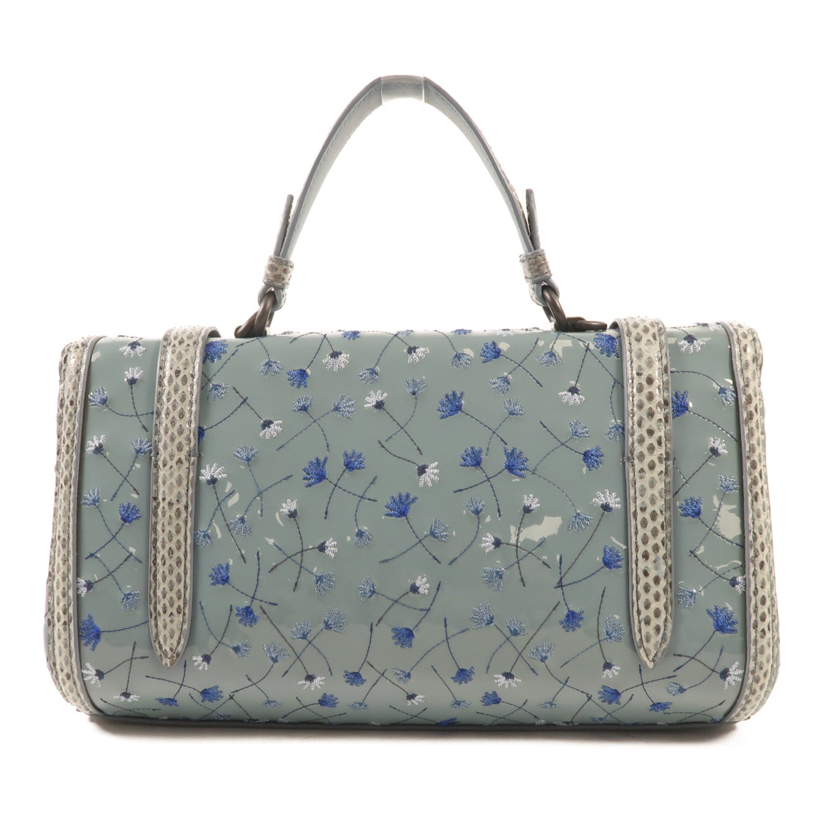 BOTTEGA VENETA 漆皮皮革/蛇皮皮革Shoulder Bag手挽肩背兩用袋