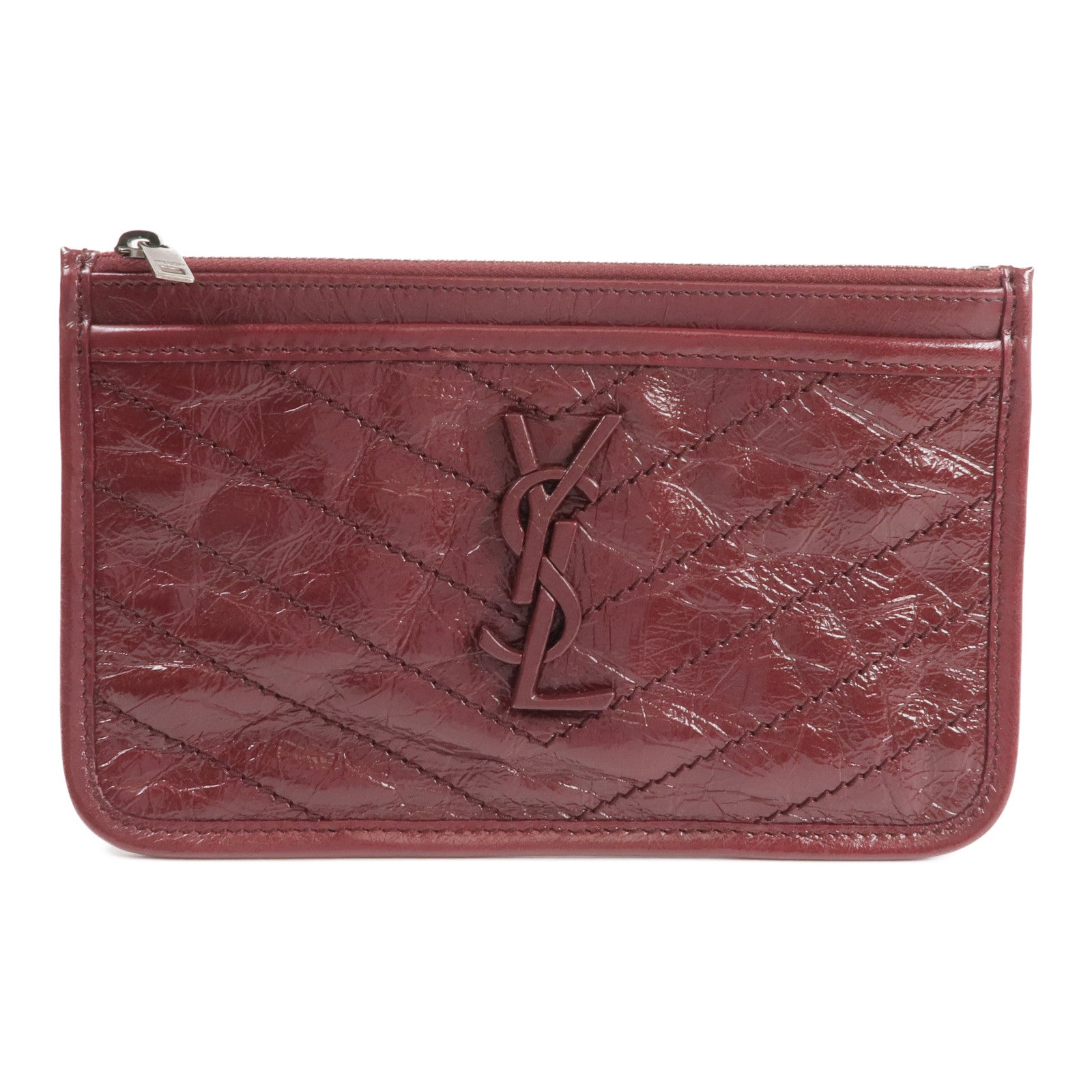 SAINT LAURENT 牛皮皮革Niki Ville銀扣手拿包