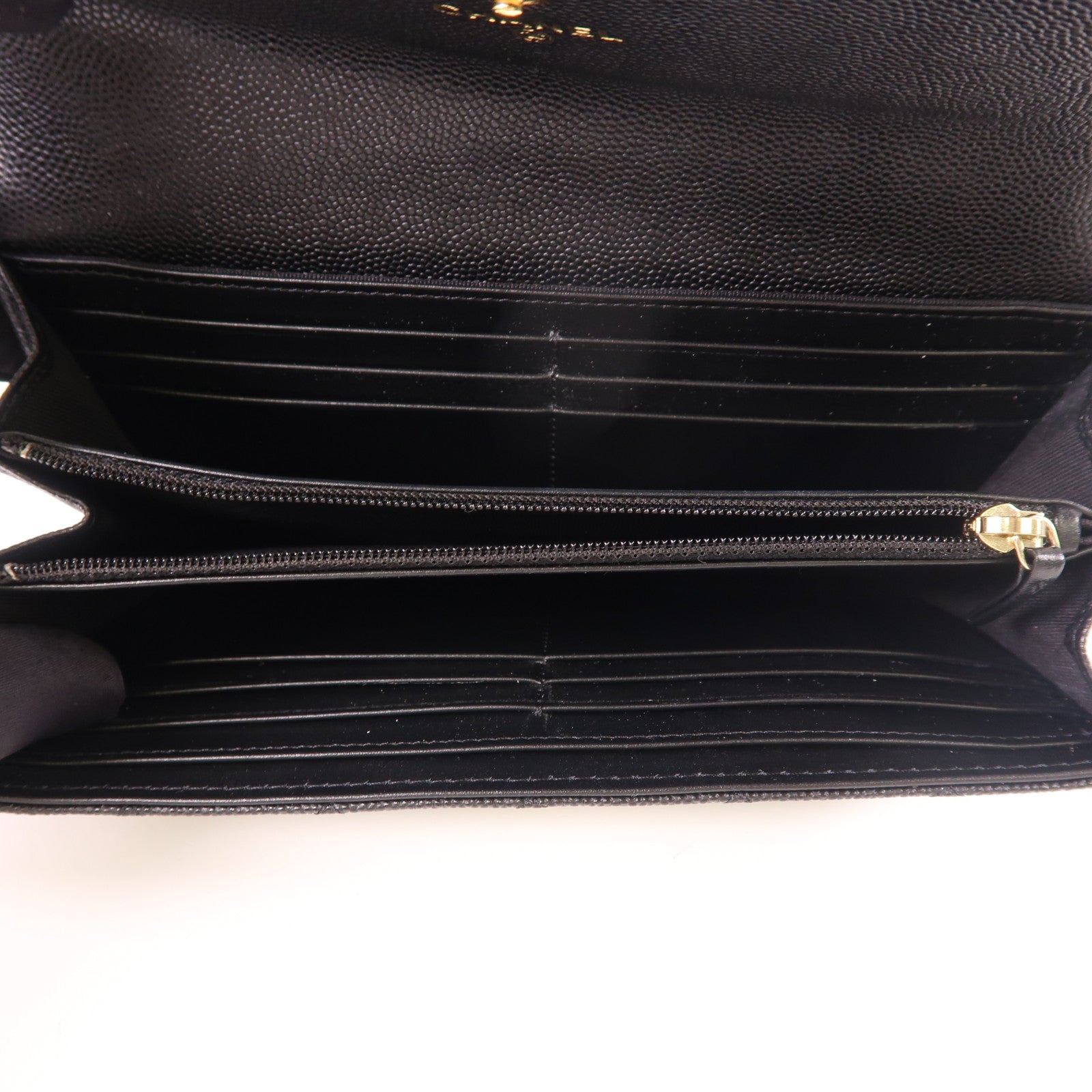 CHANEL 牛皮皮革Boy Long Wallet金扣長錢包