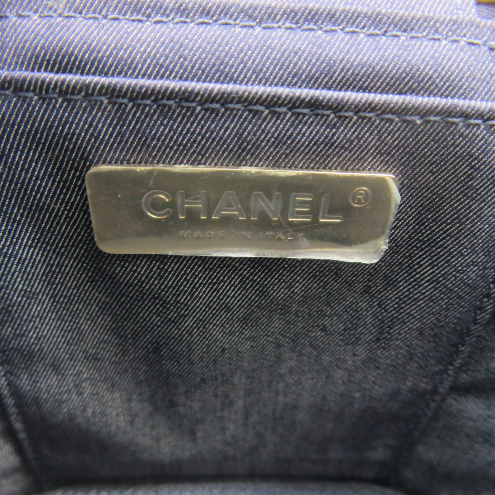 CHANEL 牛皮皮革Chain Shoulder Bag金扣链带肩背袋蓝色