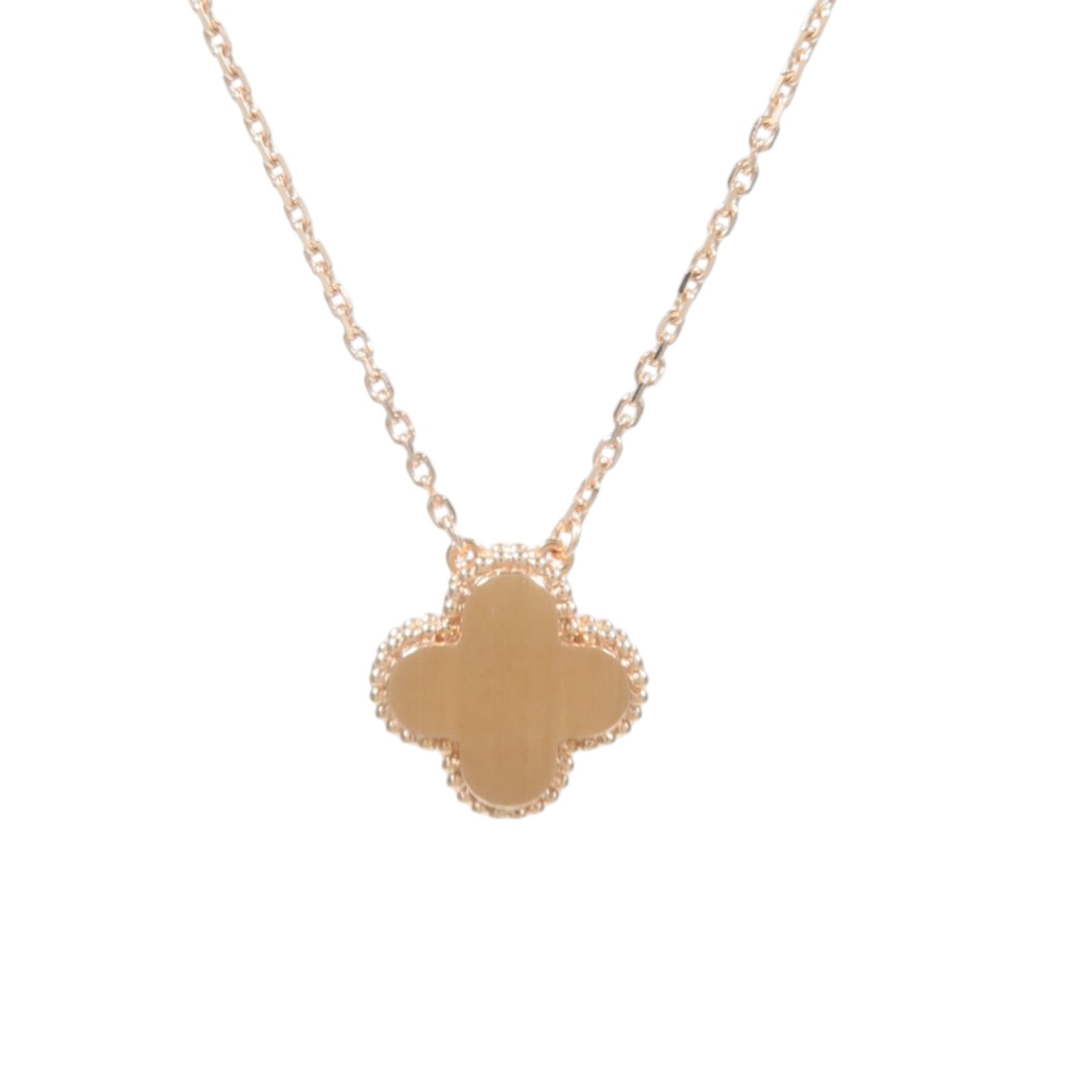 Van Cleef & Arpels 18K玫瑰金Vintage Alhambra Holiday Obsidian Pendant黑曜石/鑽石項鍊
