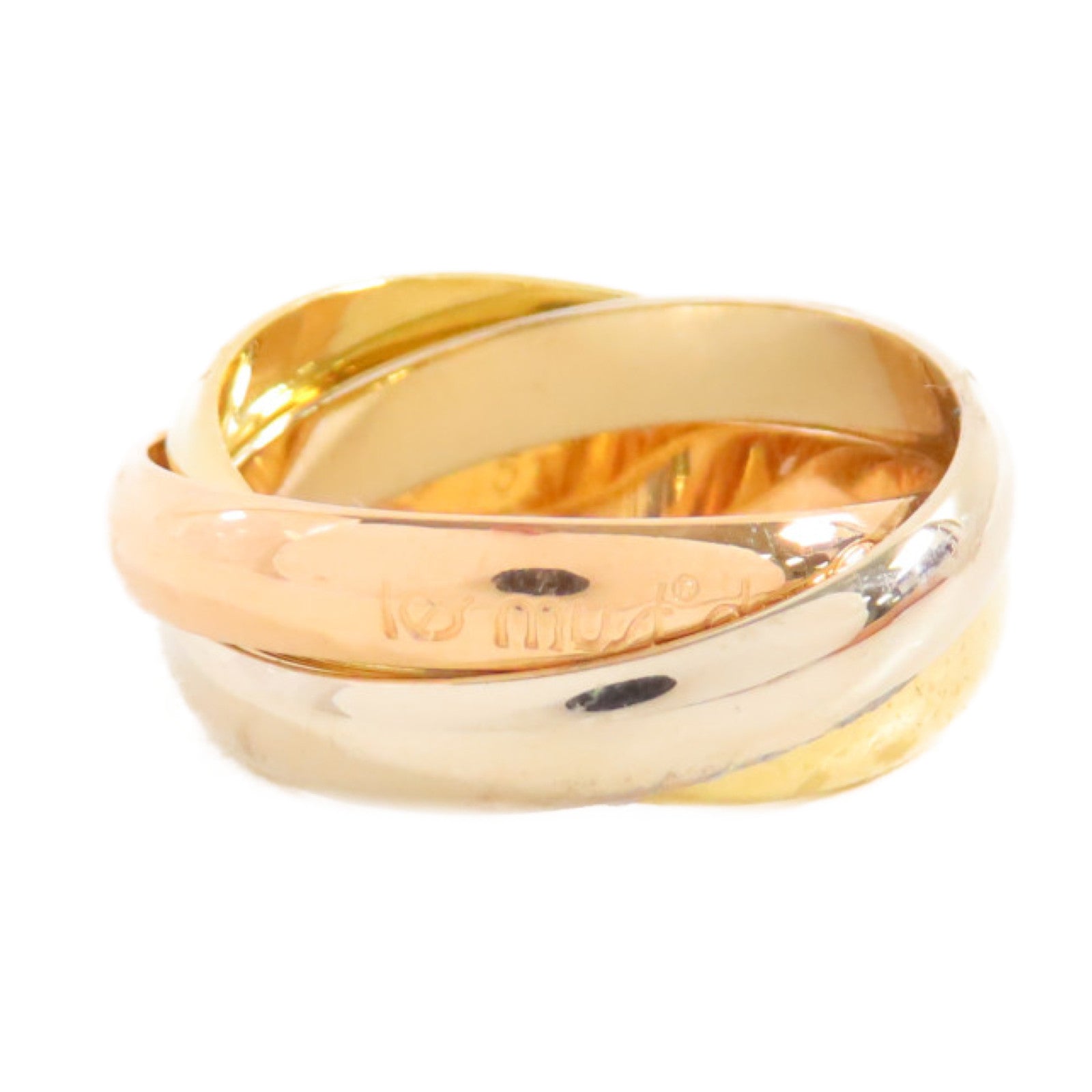 CARTIER 18K黃金/白金/玫瑰金Trinity Ring戒指US#5.5/Cartier#51