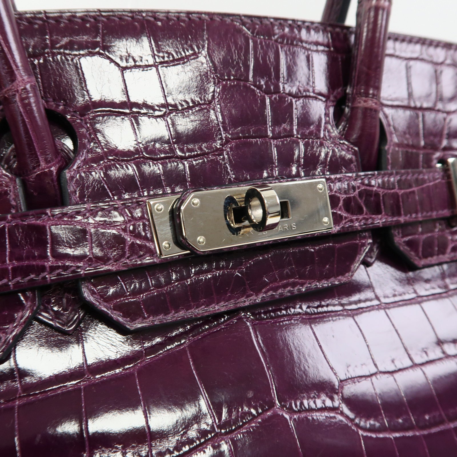 HERMES Croco Niloticus皮革Birkin 30銀扣手挽袋