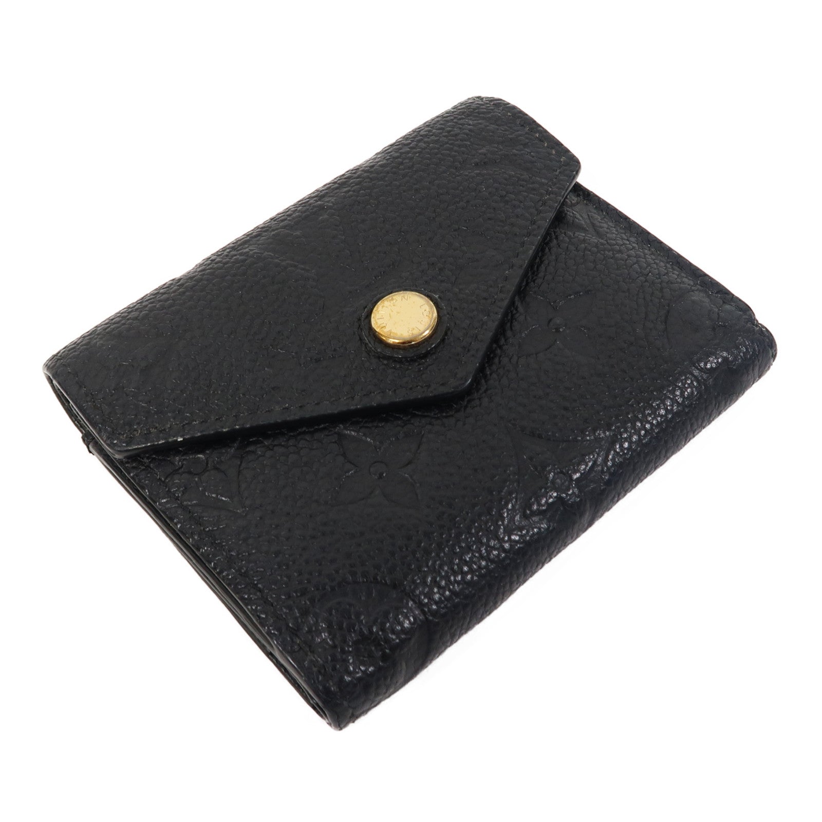 LOUIS VUITTON Monogram Empreinte Victorine金扣錢包黑色