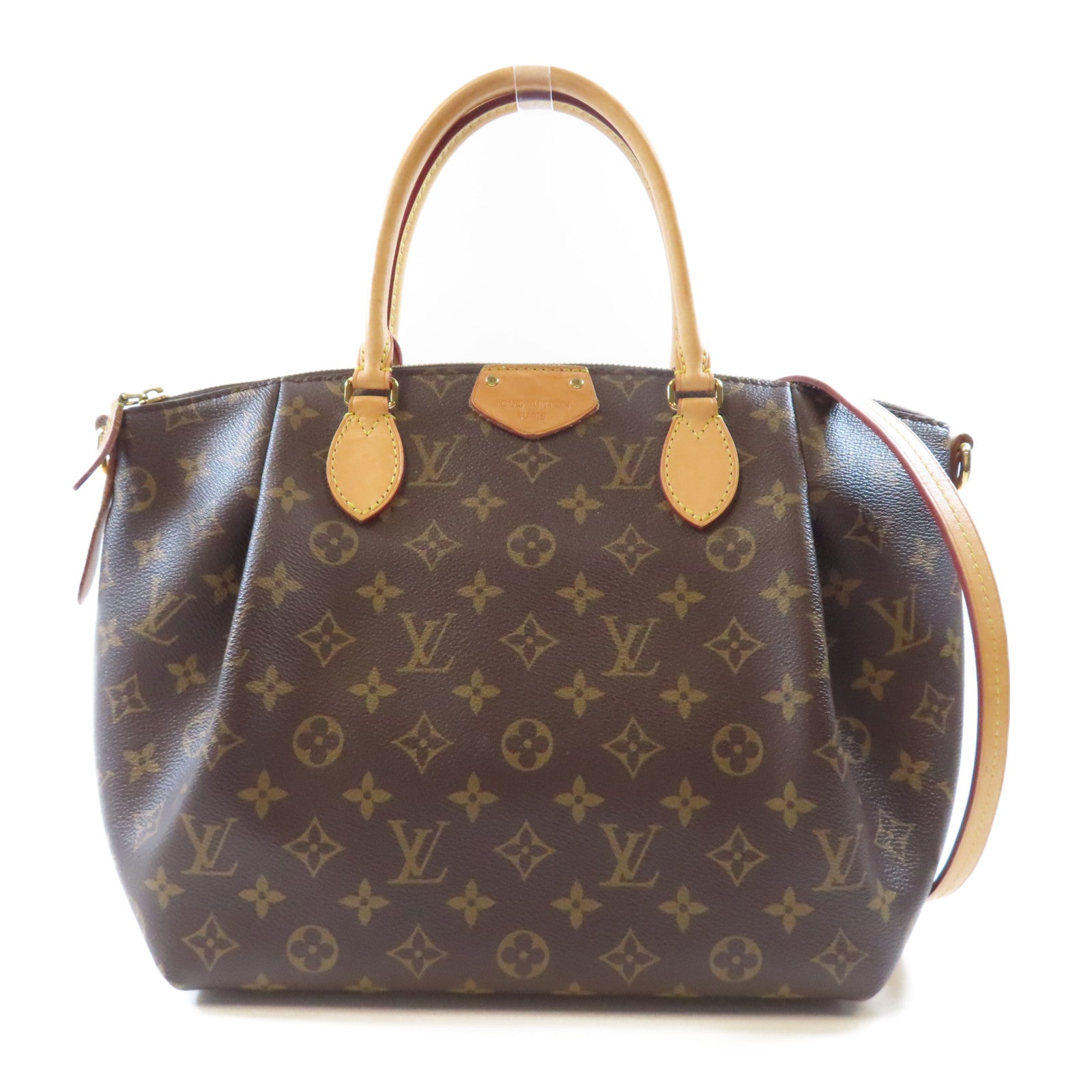 LOUIS VUITTON Monogram Turenne MM金扣手挽肩背兩用袋棕色